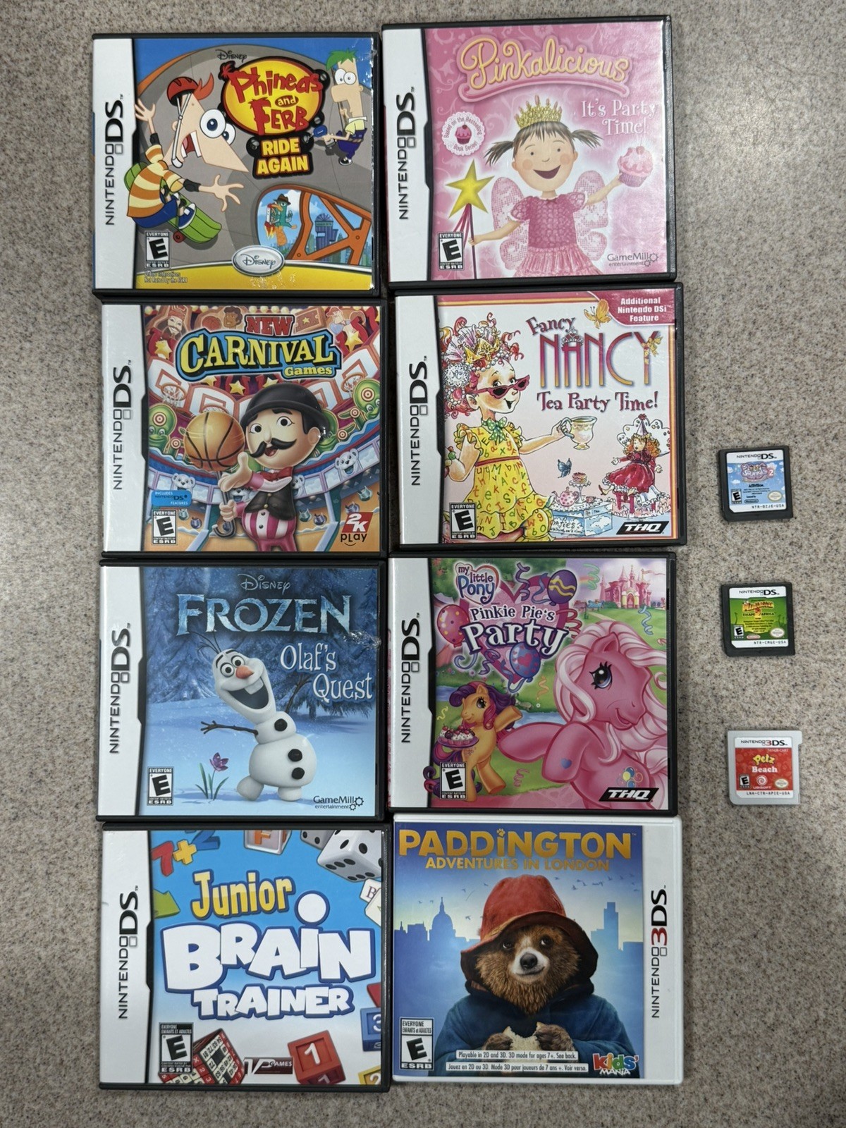 Nintendo 3DS Midnight Purple Handheld Console System Docking + Tested + 11 Games
