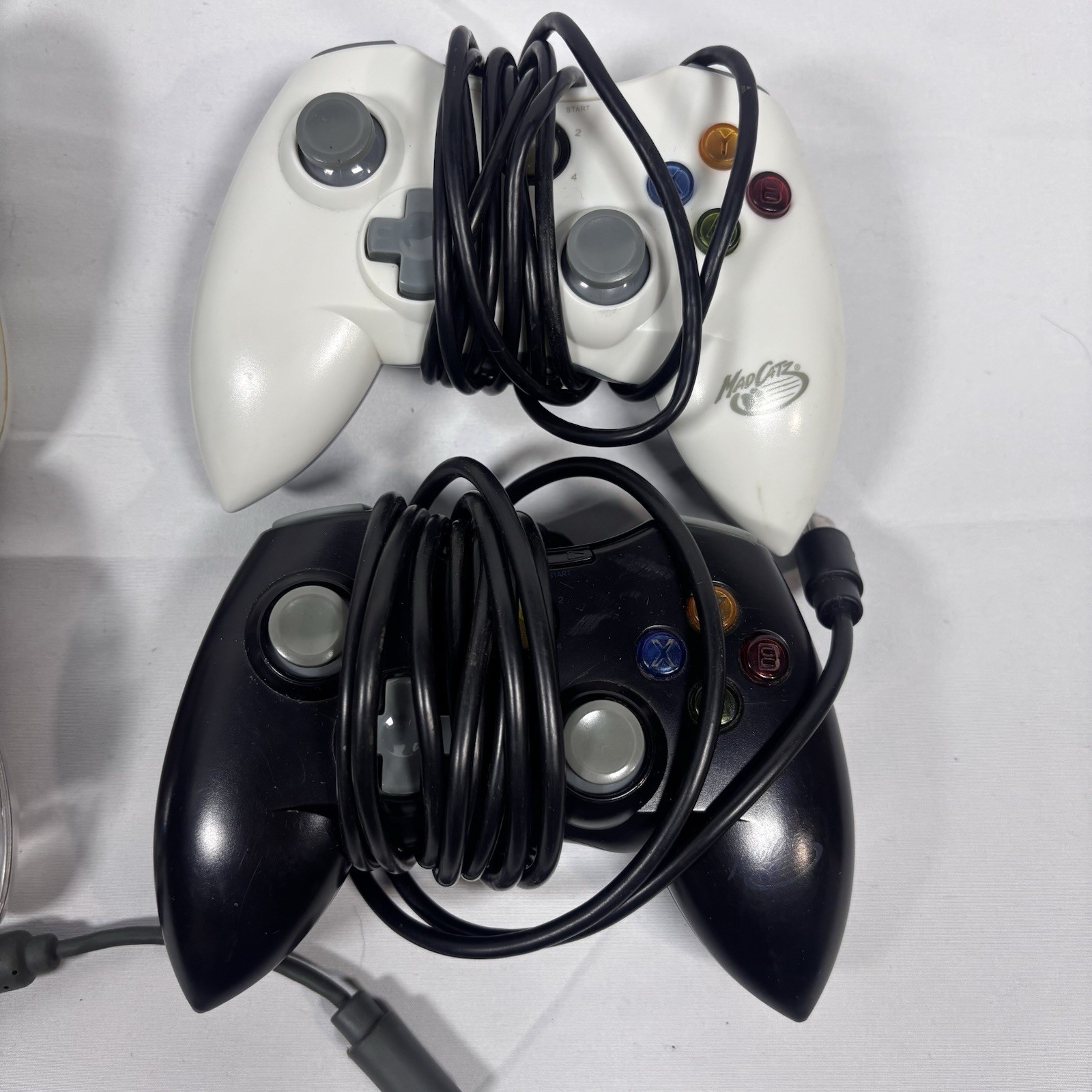 Xbox 360 Controller Lot OEM Wired Wireless Mad Catz Rechargeable Batt Tested 6x