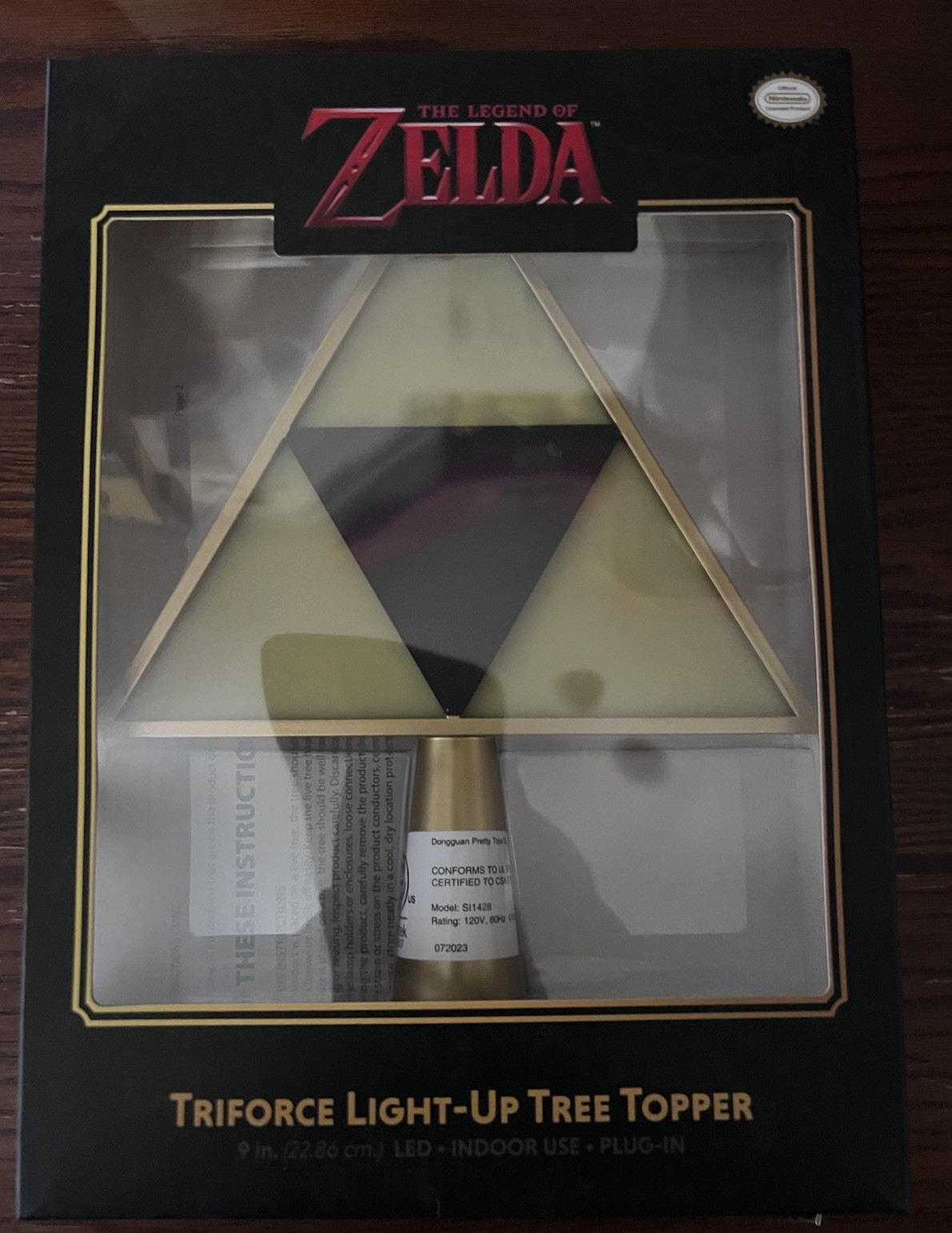 Legend Of Zelda Triforce Plug In Light Up Christmas Tree Topper 9″ Nintendo New