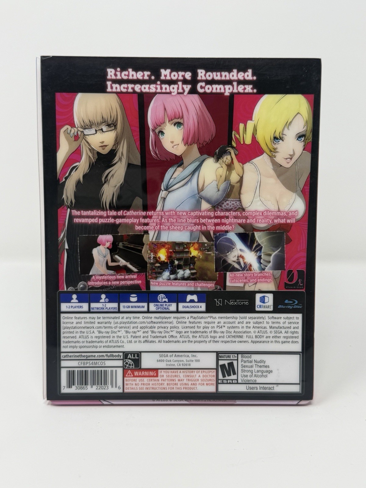 Catherine: Full Body Launch Steelbook Edition (PlayStation 4 PS4) CIB Authentic