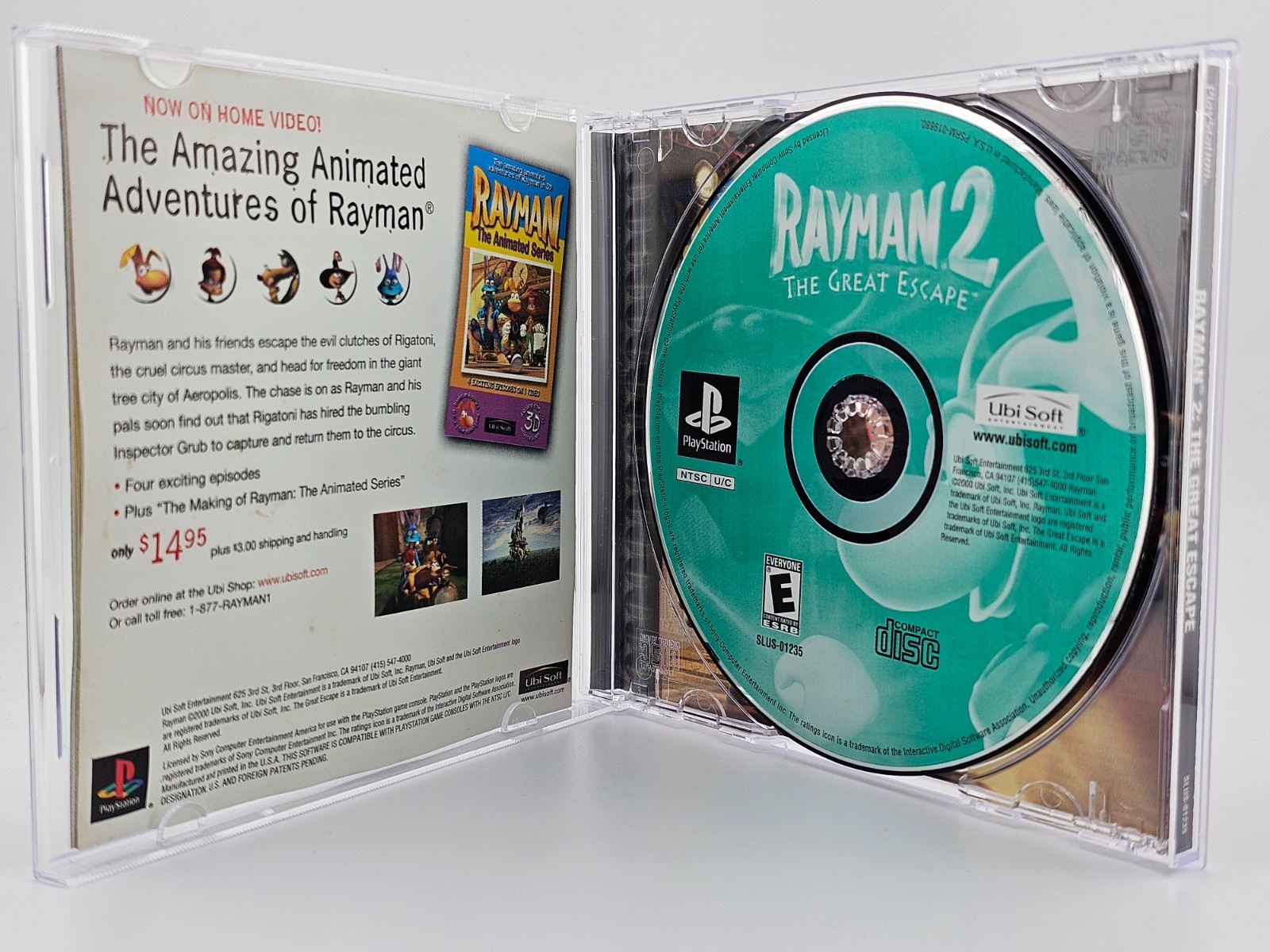 Sony Playstation 1 PS1 Rayman 2 The Great Escape CIB Cleaned & Tested