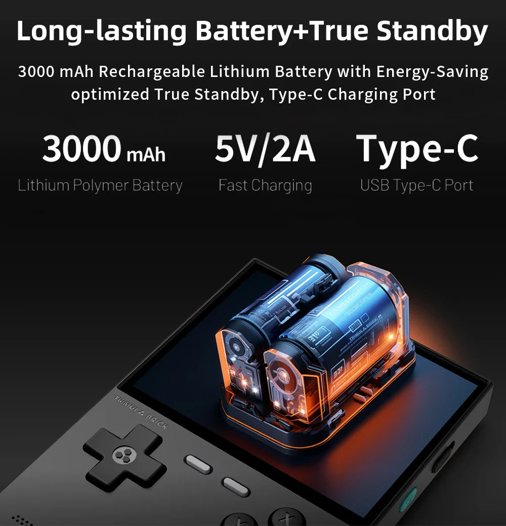 NEW TRIMUI BRICK Retro Handheld Game Console 3.2″ IPS Screen Linux System