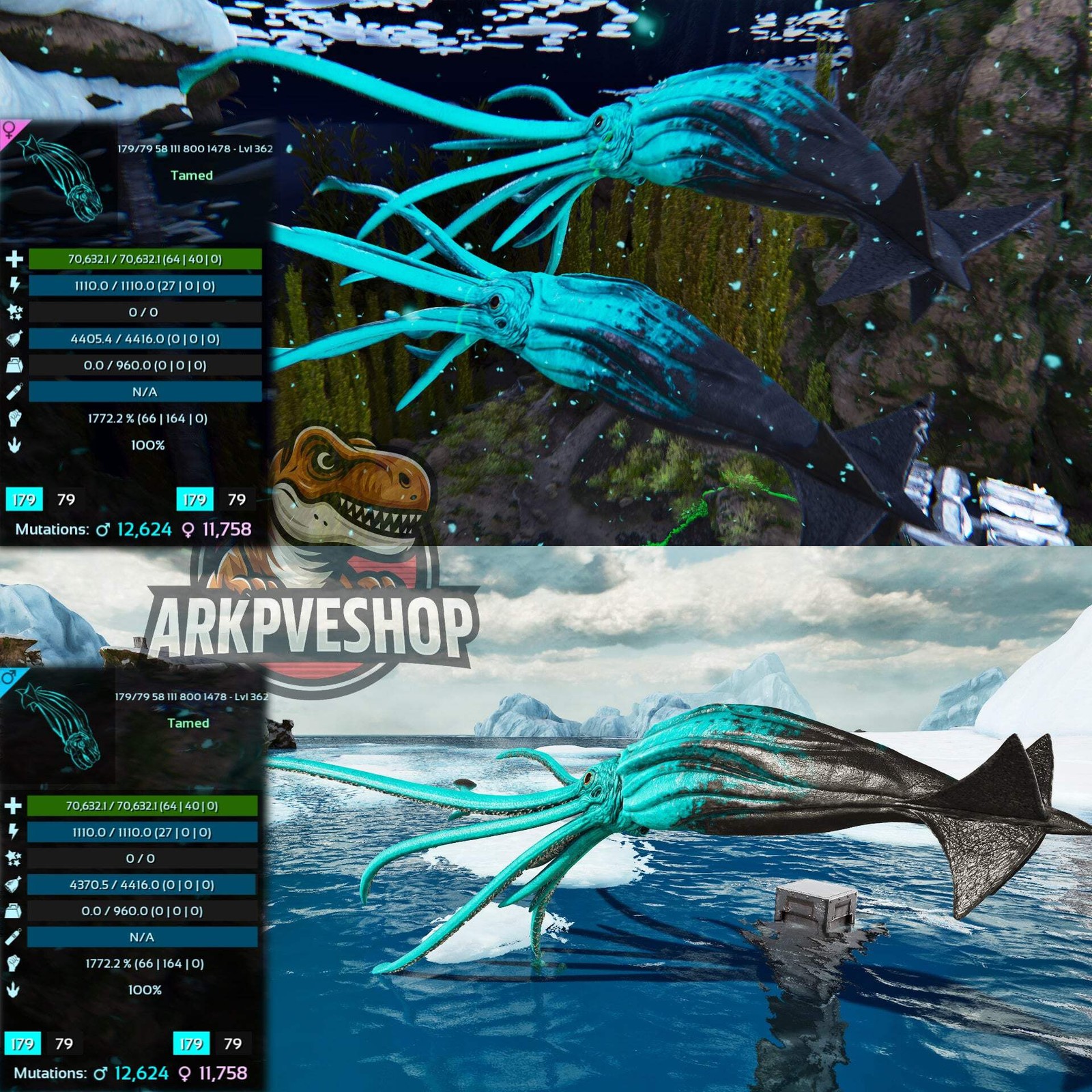 Tuso ASA PVE 🦖ARK Survival Ascended Tusoteuthis 1772%Melee Imprinted