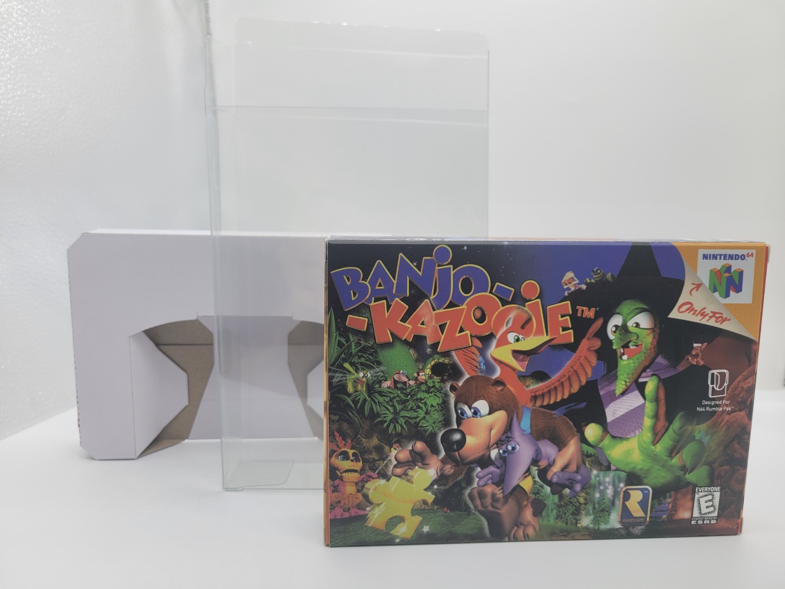BANJO KAZOOIE N64 BOX ONLY **REPLACEMENT BOX** INCLUDES INSERTS + CLEAR CASE