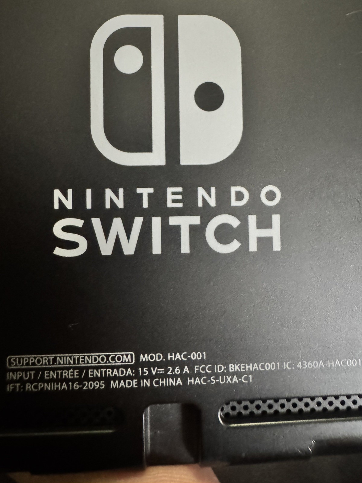 Nintendo Switch Handheld Game Console Only HAC-001(-01) Black Bad Joycon READ
