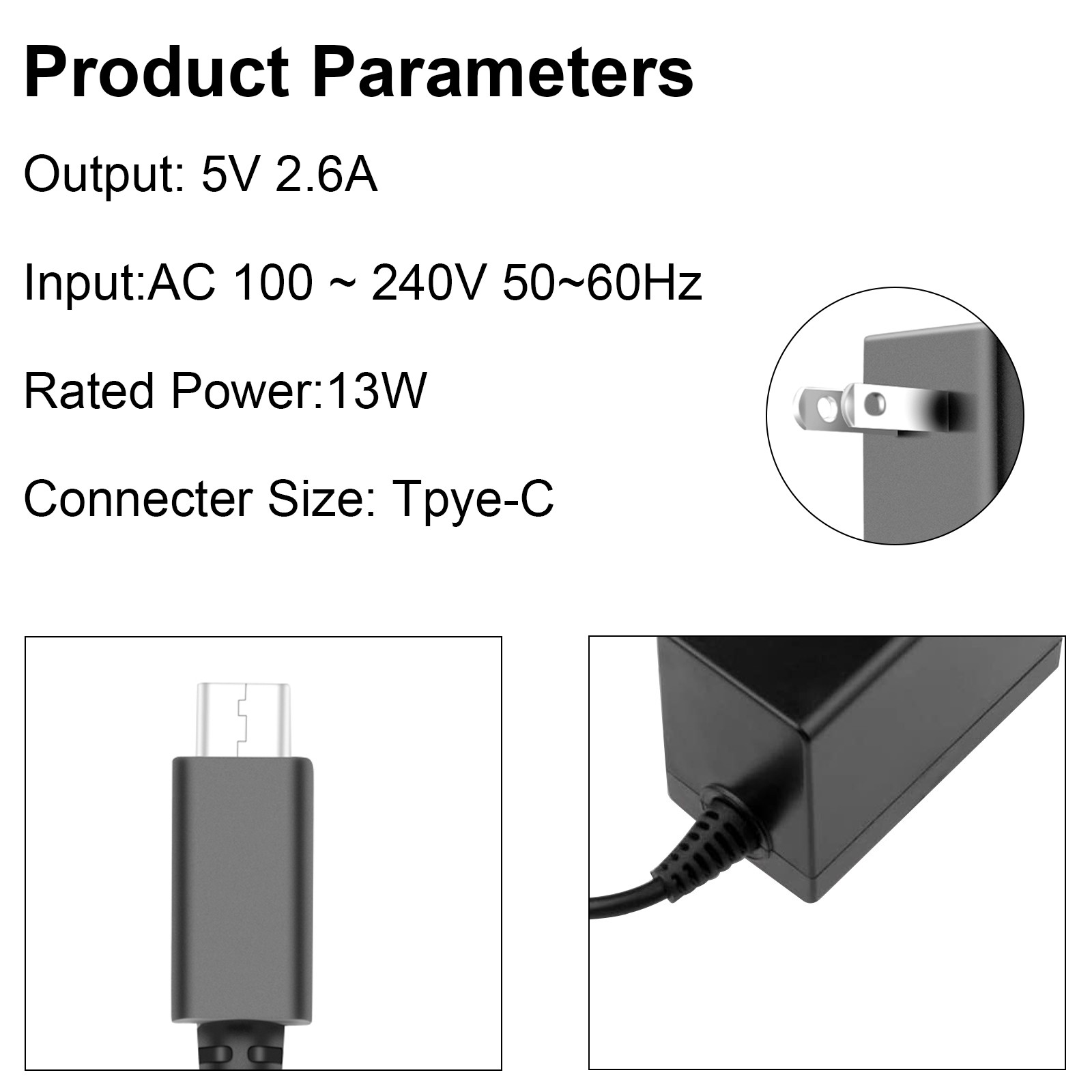 AC Adapter Power Supply for Nintendo Switch Wall & Travel Charger Plug Cord Lite