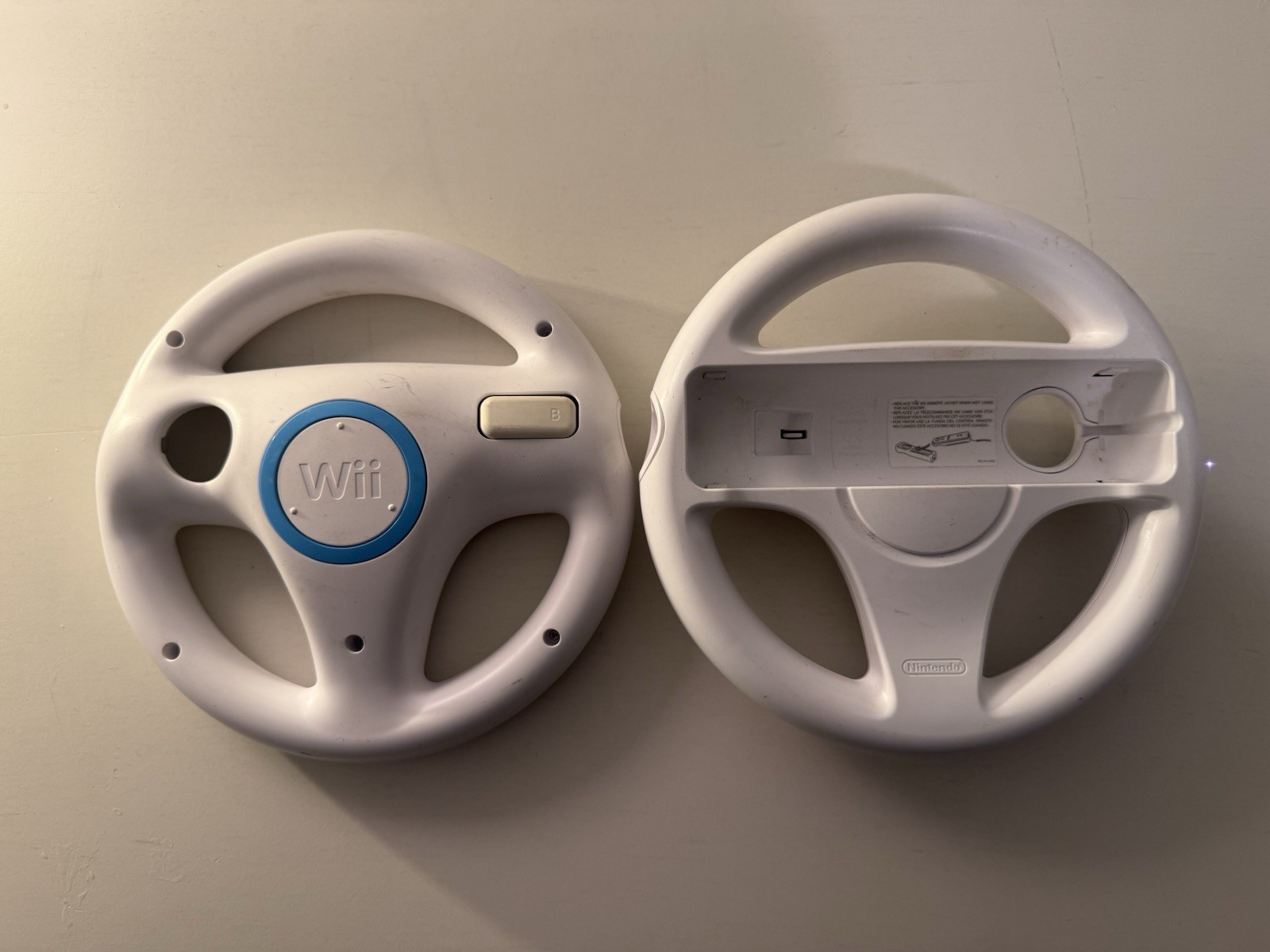 2X Official Nintendo Wii Steering Wheel Mario Kart OEM White RVL-024