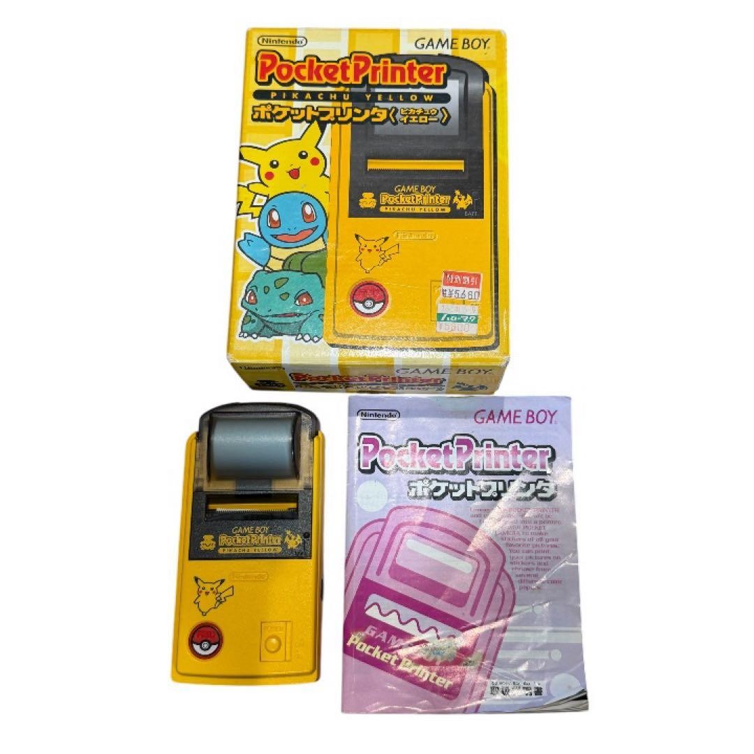 Nintendo Game Boy Pocket Printer Pikachu Yellow Pokemon w/Box Manual Mint