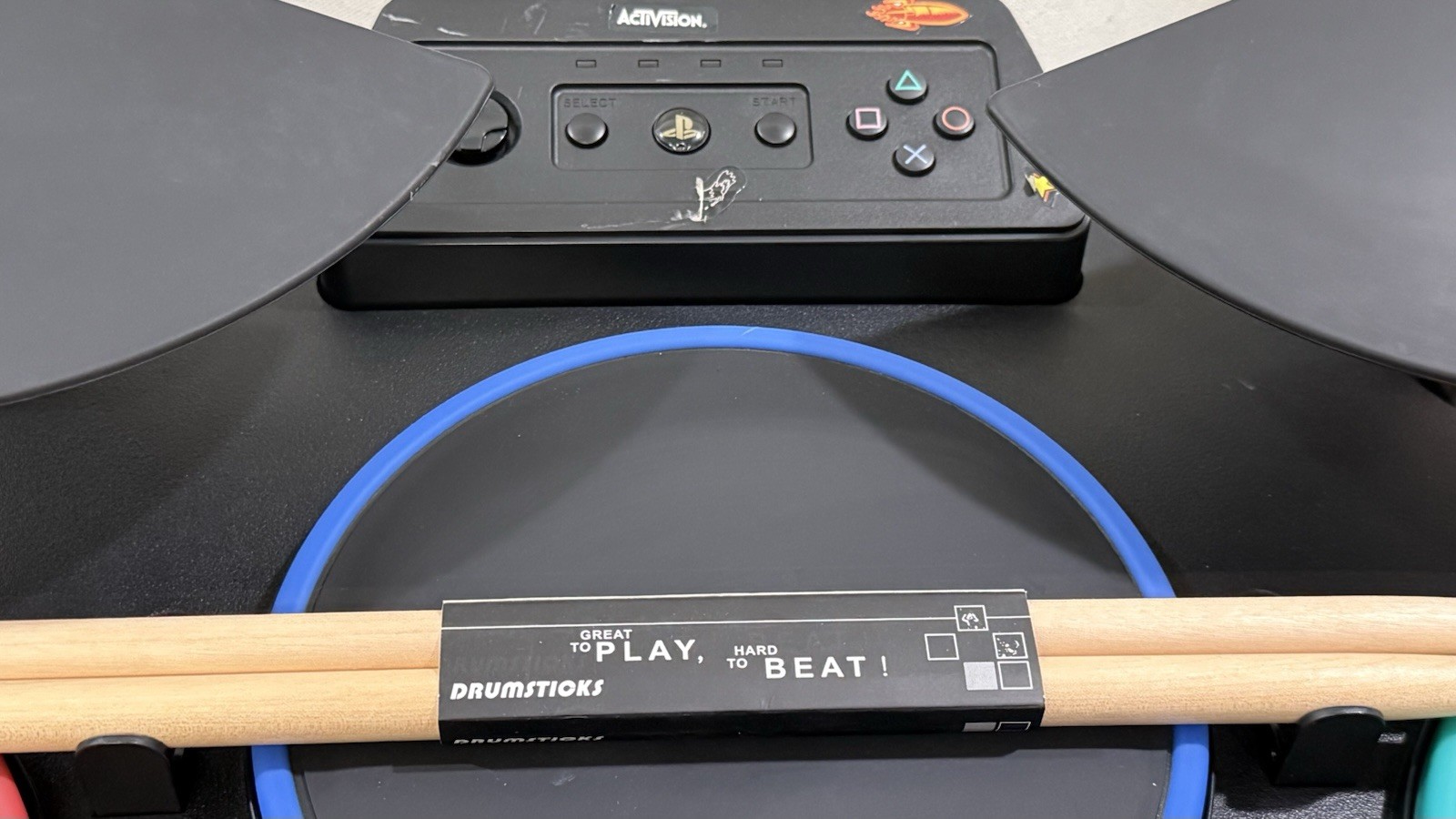 PS3 Guitar Hero World Tour Band DRUM KIT SET Lot Drums Guitar Dongles Mic Game