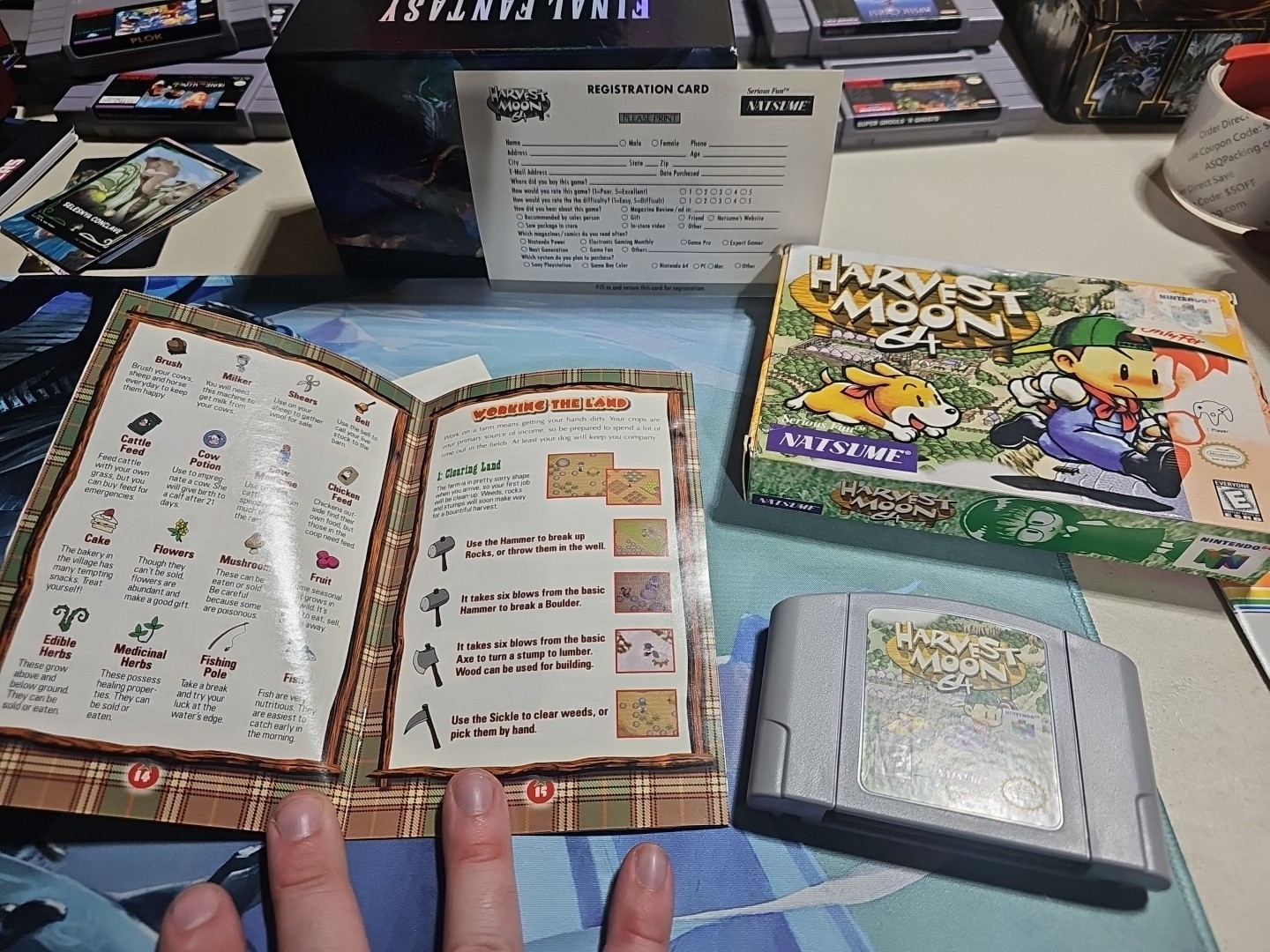 Harvest Moon 64 N64 CIB Box And Inserts Registration Card Authentic 🇺🇸