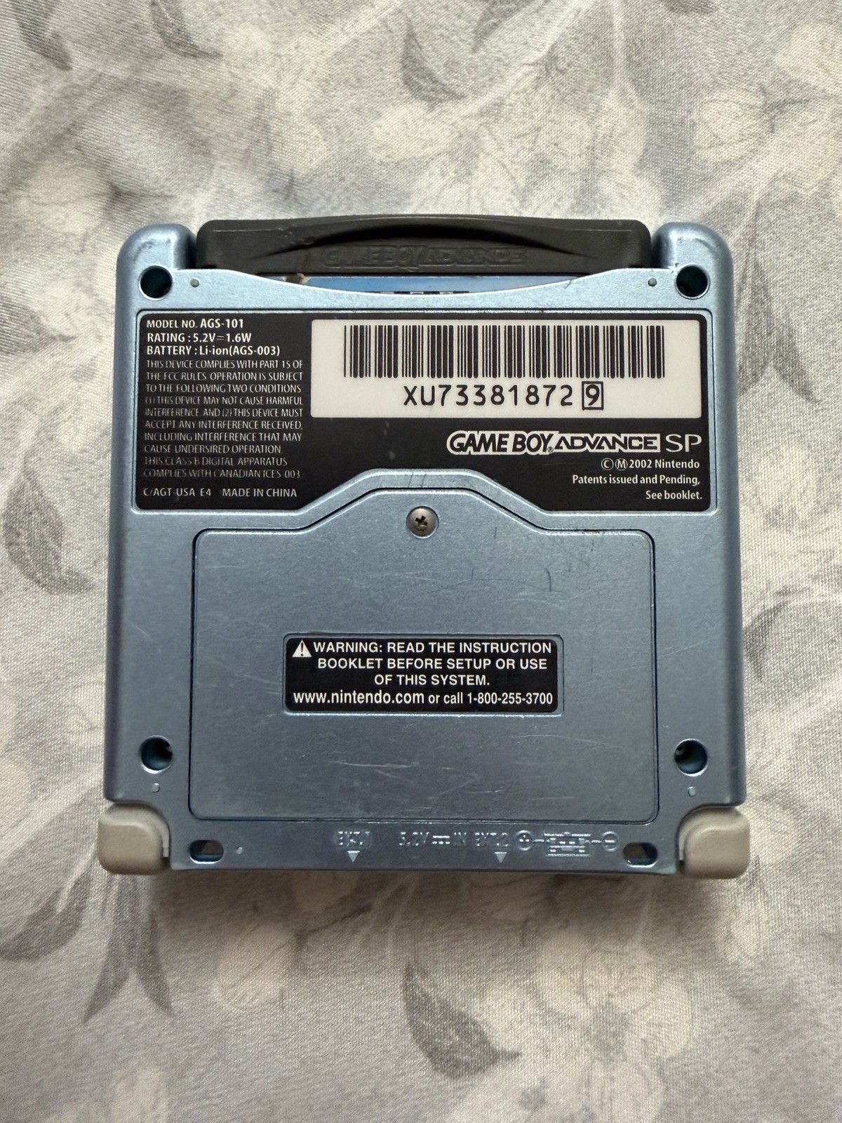 Nintendo Game Boy Advance SP Handheld Console – Pearl Blue AGS-101