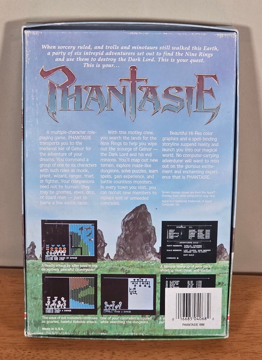 Phantasie SSI IBM PC Big Box Game 1987 Complete CIB 5.25″ Floppy Disk