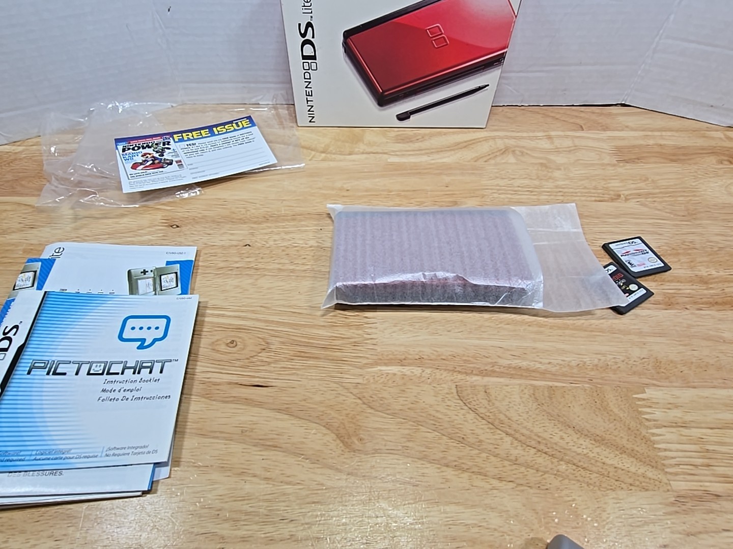Nintendo DS Lite Crimson Red/Black Handheld Complete W/ Box Tested CIB +2 Games