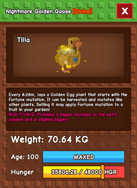 🔥Grow A Garden🔥 | 70KG+ Semi Titanic Nightmare Golden Goose | Cheap & Fast