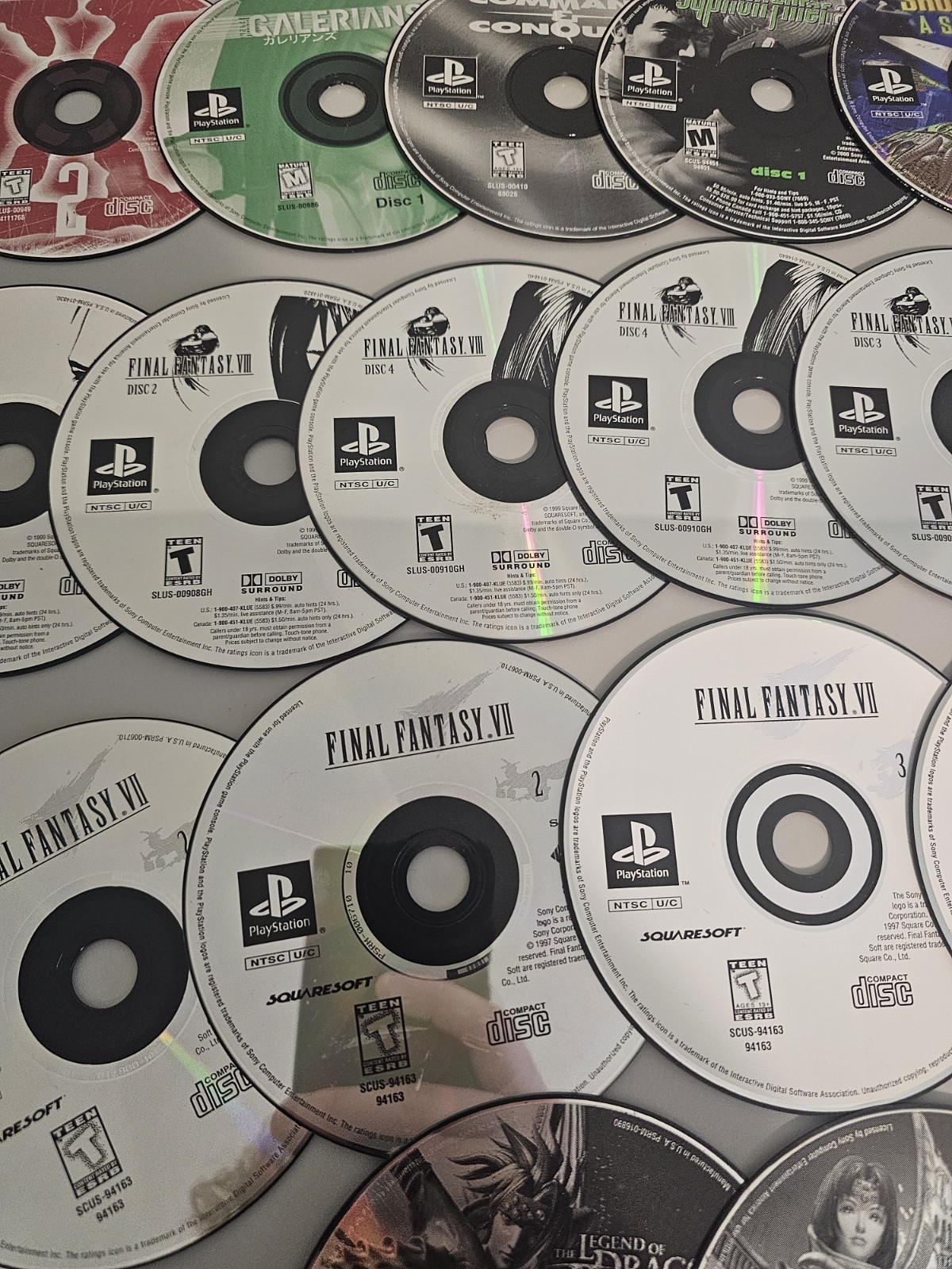 Playstation 1 Ps1 Disc Only Game Lot Of 34 Disk 1 2 3 4 Final Fantasy 7 Dragoon