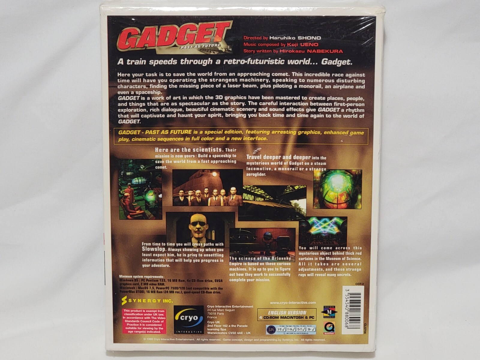 NEW Gadget Past as Future PC & Mac Big Box 4 CD Game SEALED Cryo Collection
