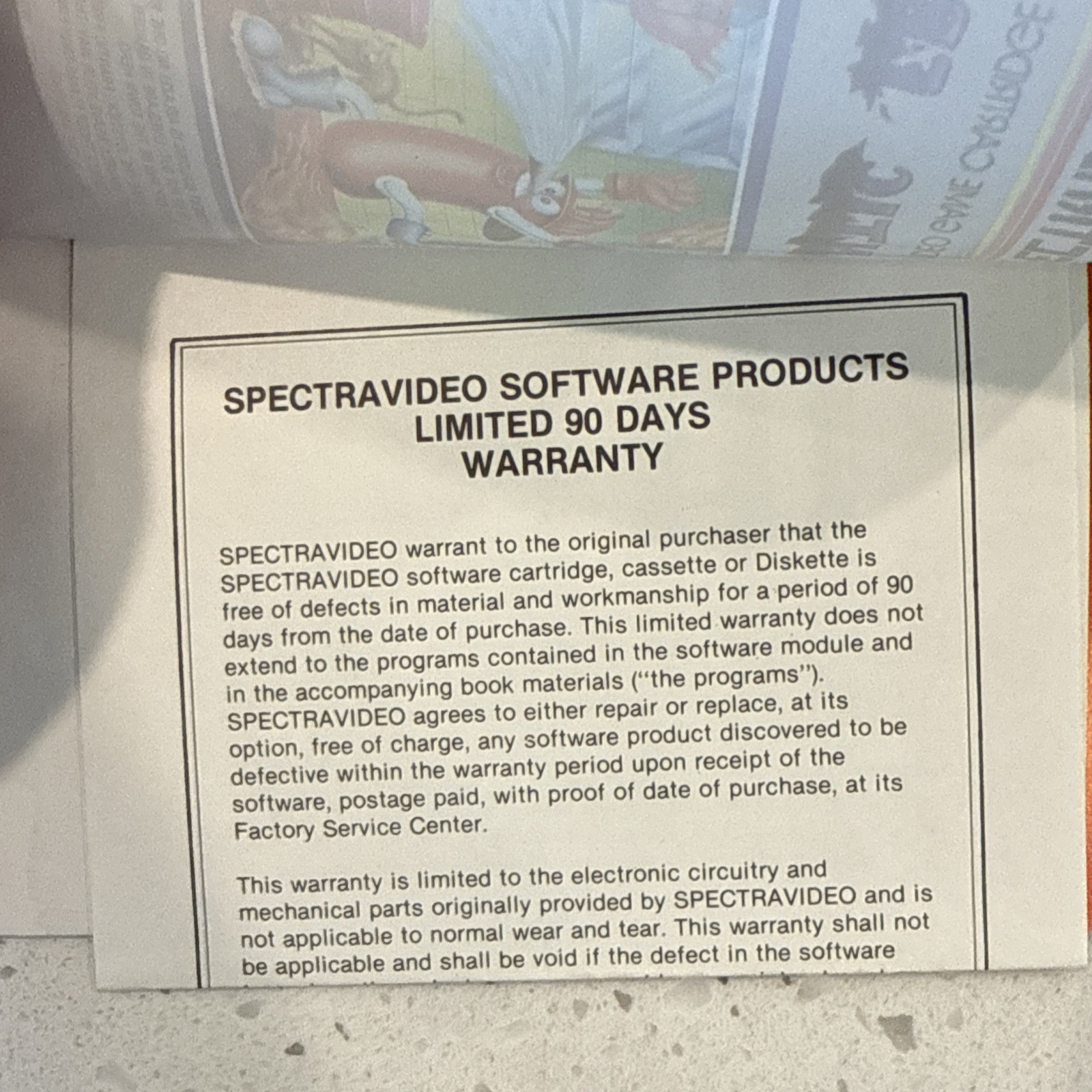 Colecovision, – FRANTIC FREDDY – Spectravideo – Great Label w/ Manual