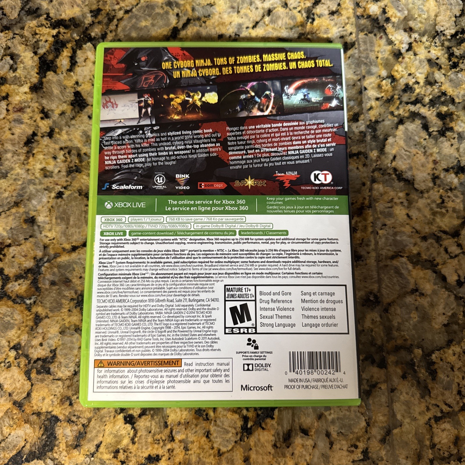Yaiba: Ninja Gaiden Z (Microsoft Xbox 360, 2014) CIB