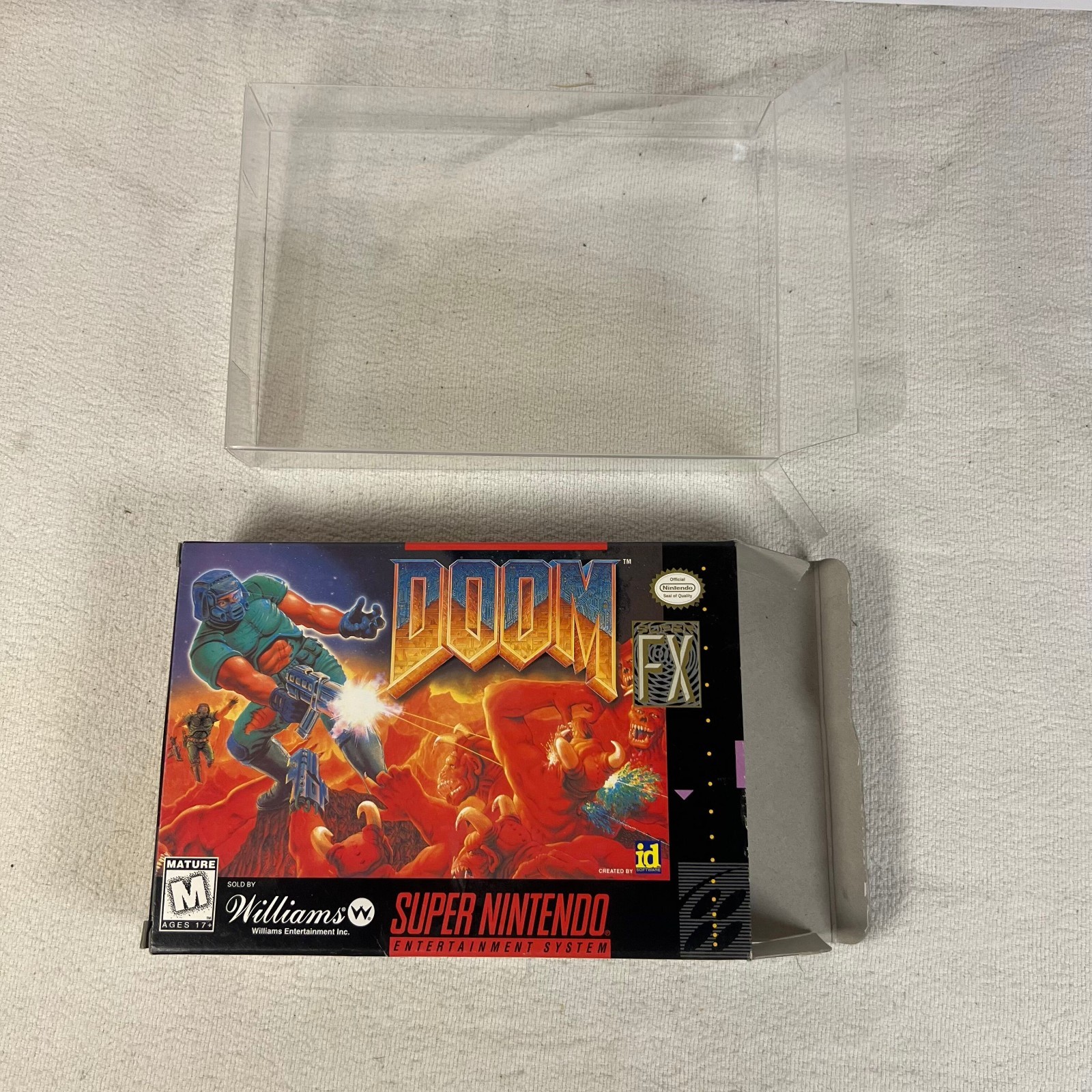 Doom Super Nintendo Entertainment System 1995 Complete CIB Manual Dust Cover