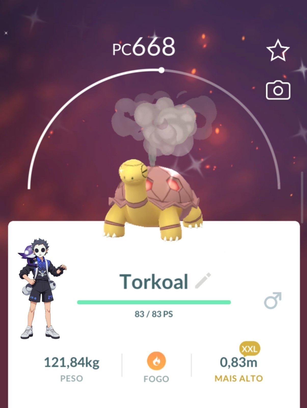 Shiny Torkoal XXL Pokemon Go T- 20k Or 1M Stardust