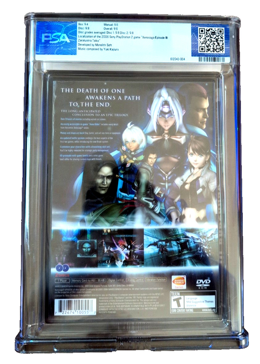 Xenosaga Episode III Also Sprach Zarathustra – PS2 – PSA 9.6 – Graded CIB