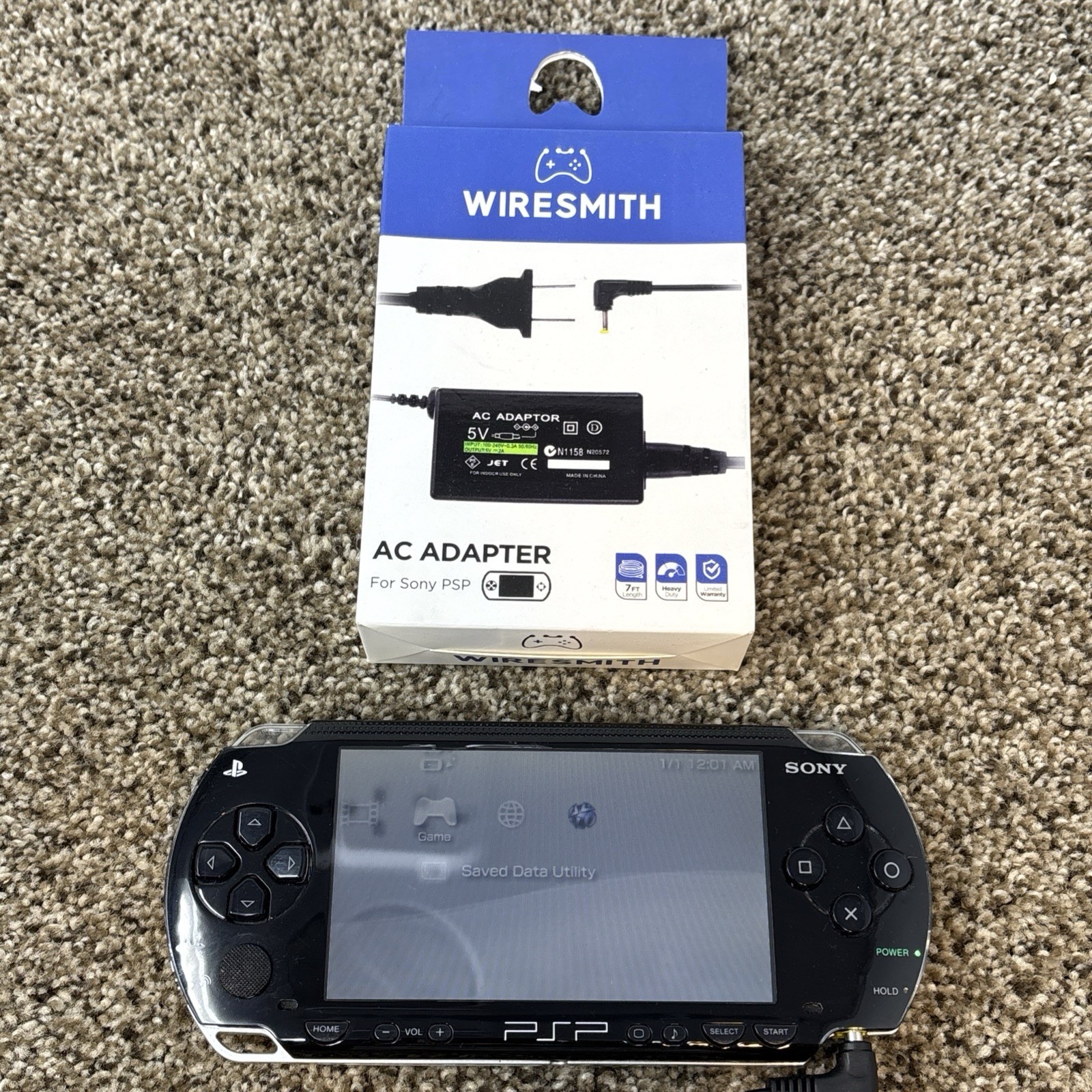 Sony PSP-1001 Handheld Console Black Tested NO BATTERY OR COVER
