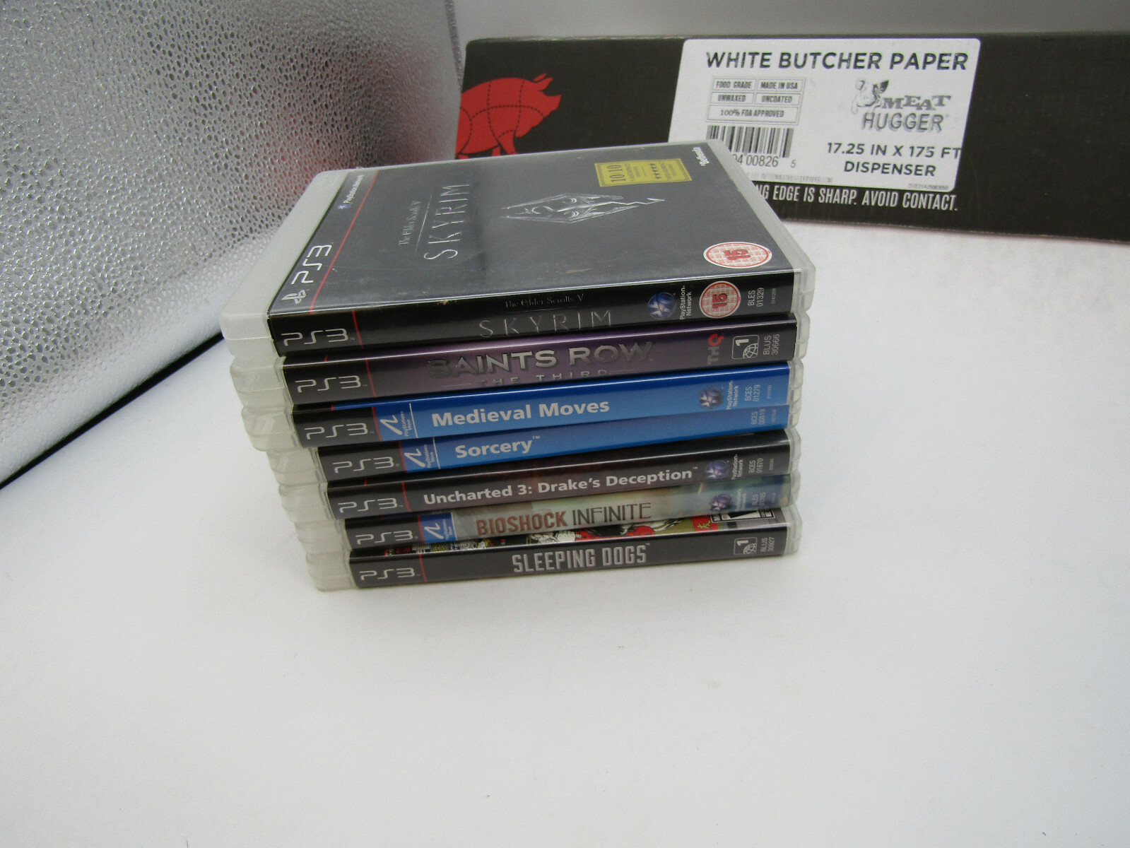 PS3 Games Lot Bundle 7 games , skyrim , Sorcery , Sleeping dogs , Bioshock Infin