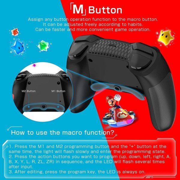 Black Wireless Switch Controller for Nintendo Switch/Lite/OLED Controller