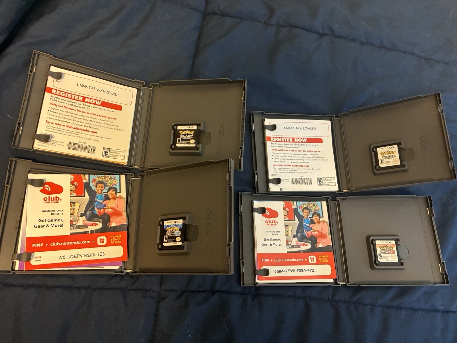 Pokemon Black 1+2 White Version 1+2 CIB Complete Nintendo DS LOT Authentic
