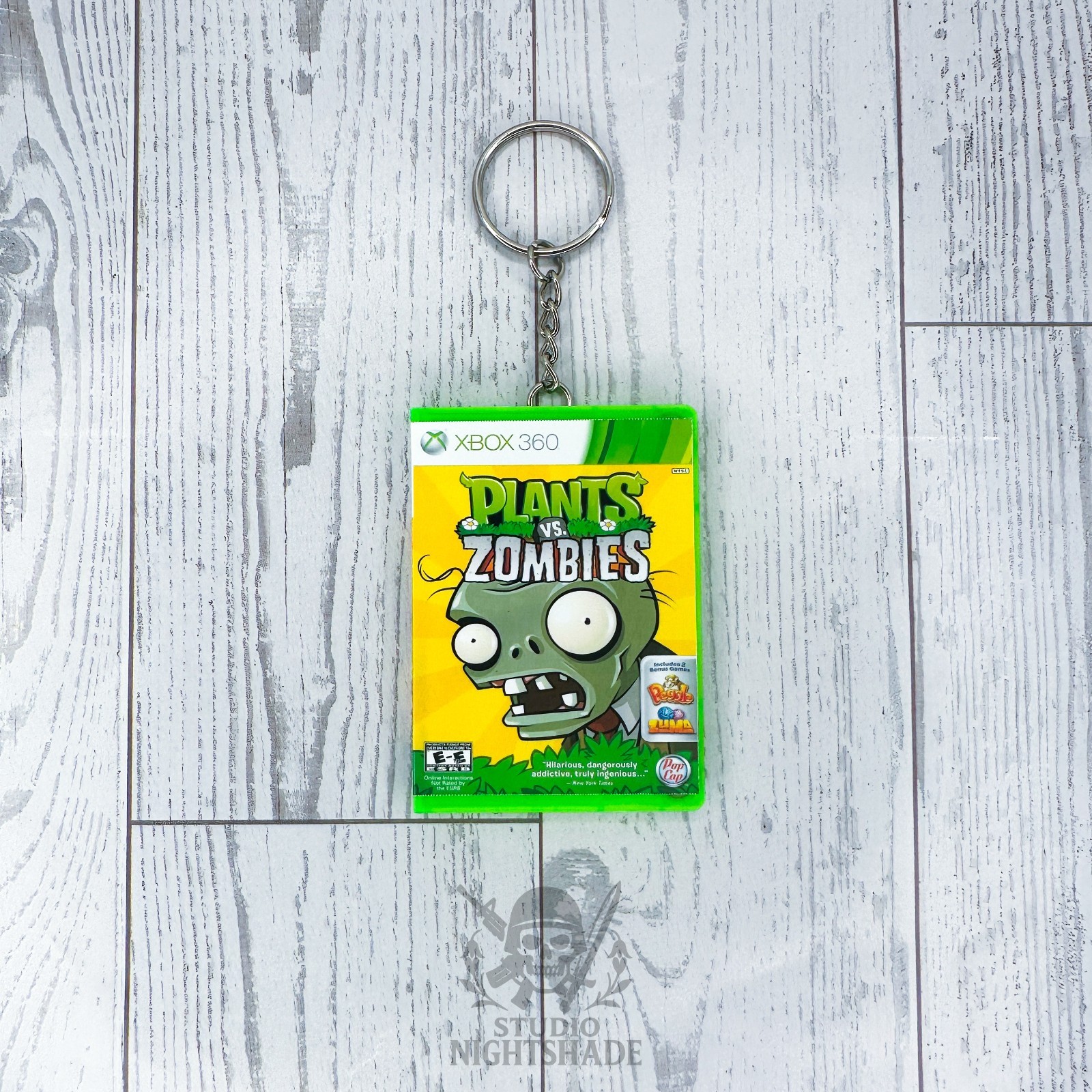 Plants Vs Zombies mini XBOX 360 video game case keychain Functional Disc