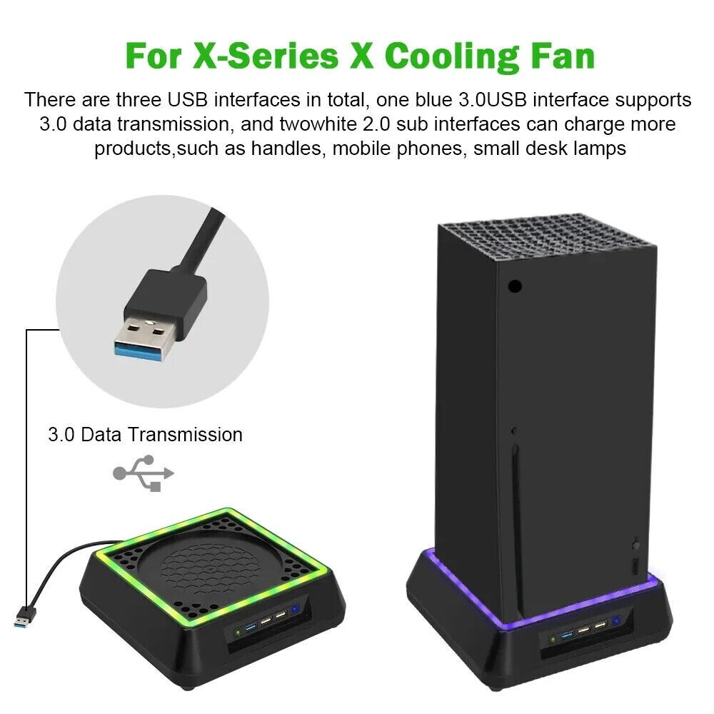 USB Cooling Fan Vertical Stand Cooler Accessories For Xbox Series X Game Console