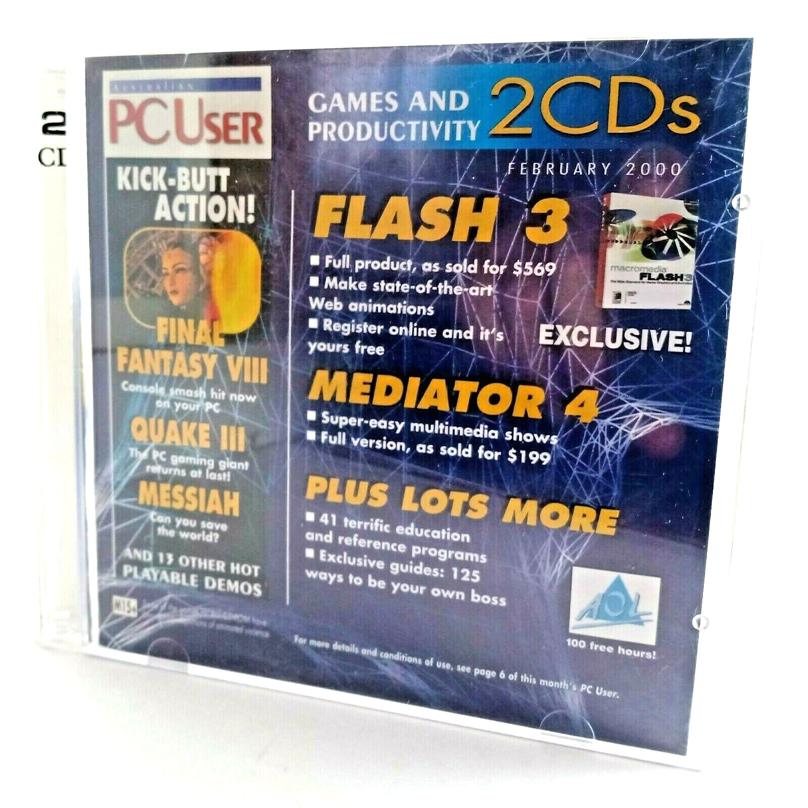 PC User FEB 2000 Games & Productivity 2CDs Demo CDROM Disc 2000 PC Platform