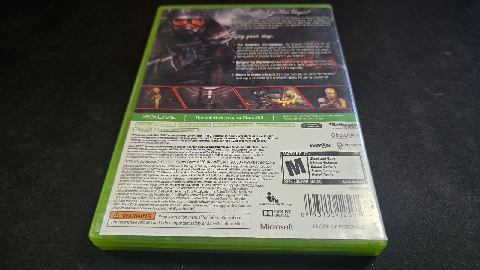 Fallout: New Vegas Ultimate Edition Microsoft Xbox 360 EX+NM cond COMPLETE-!