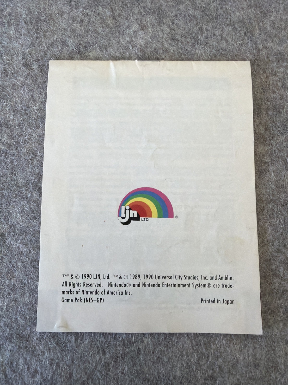 Back to the Future II and III (NES, 1990) – Instruction Manual / Booklet Only