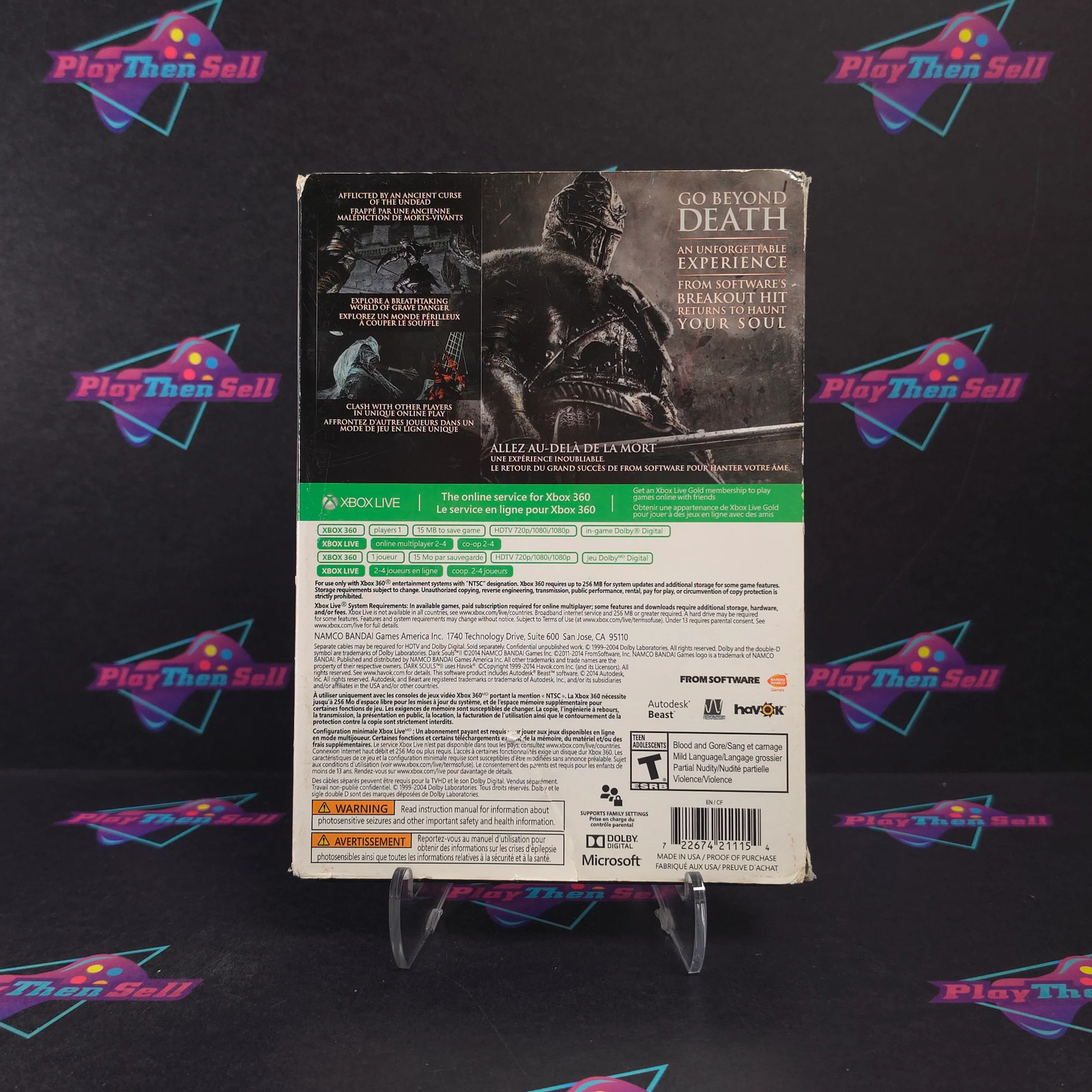 Dark Souls II (2) Black Armor Edition Xbox 360 Sleeve/CD Complete – Very Good