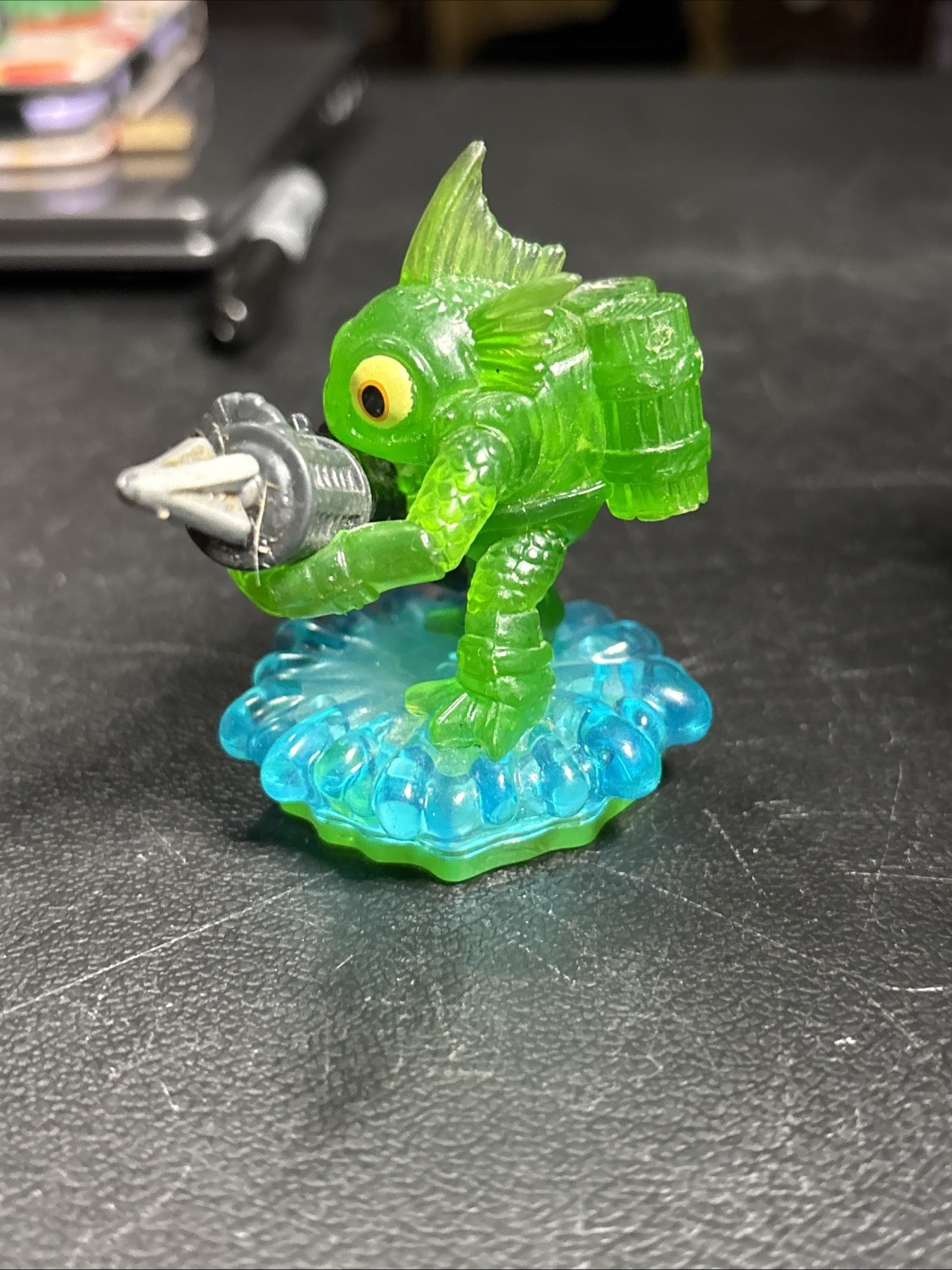 Skylanders Spyros Adventure Gill Grunt Clear Green Figure (Tested/Reset)