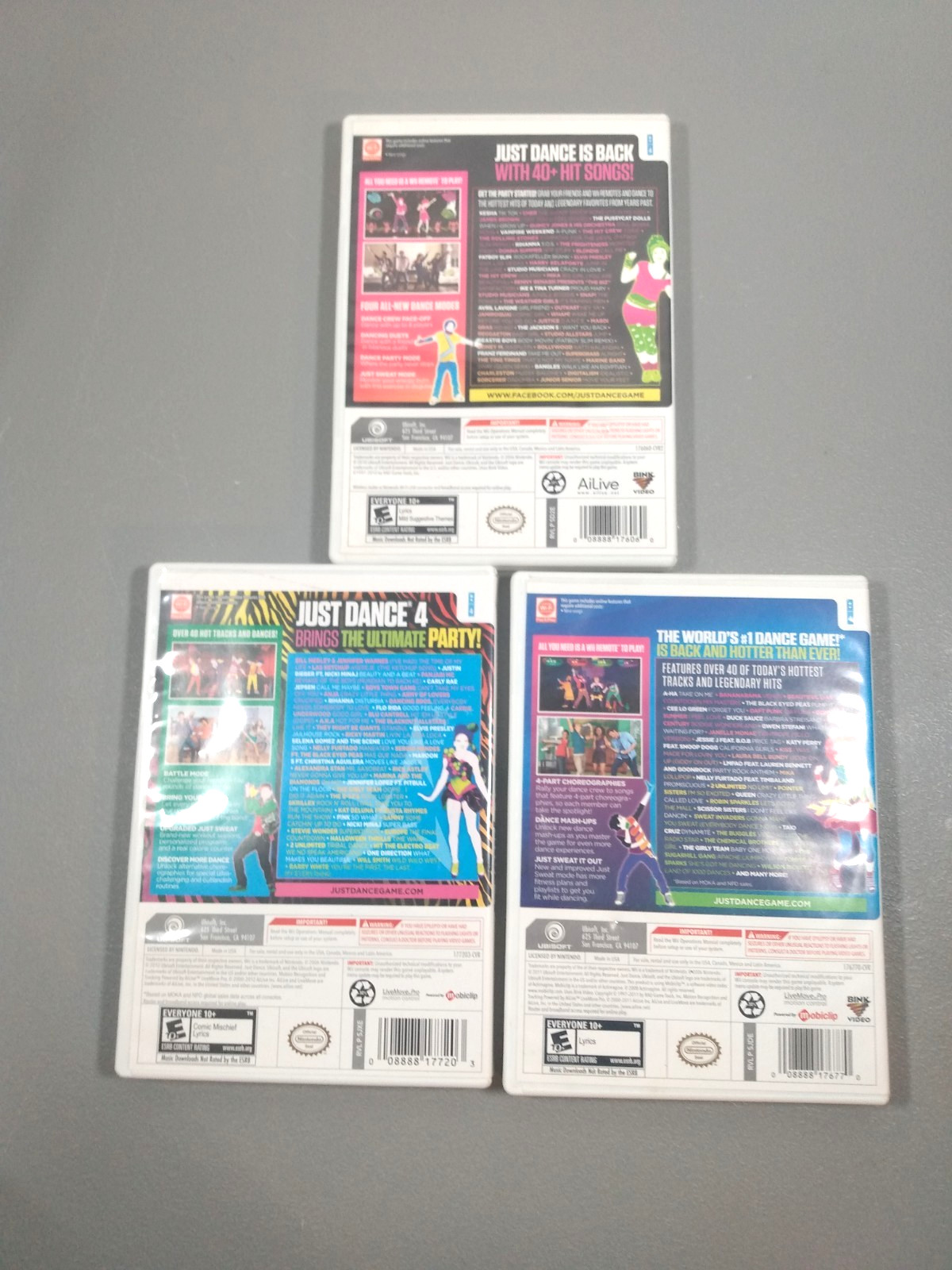 Just Dance 2, 3 & 4 (Nintendo Wii Lot Of 3 Games) CIB Complete with Manuals