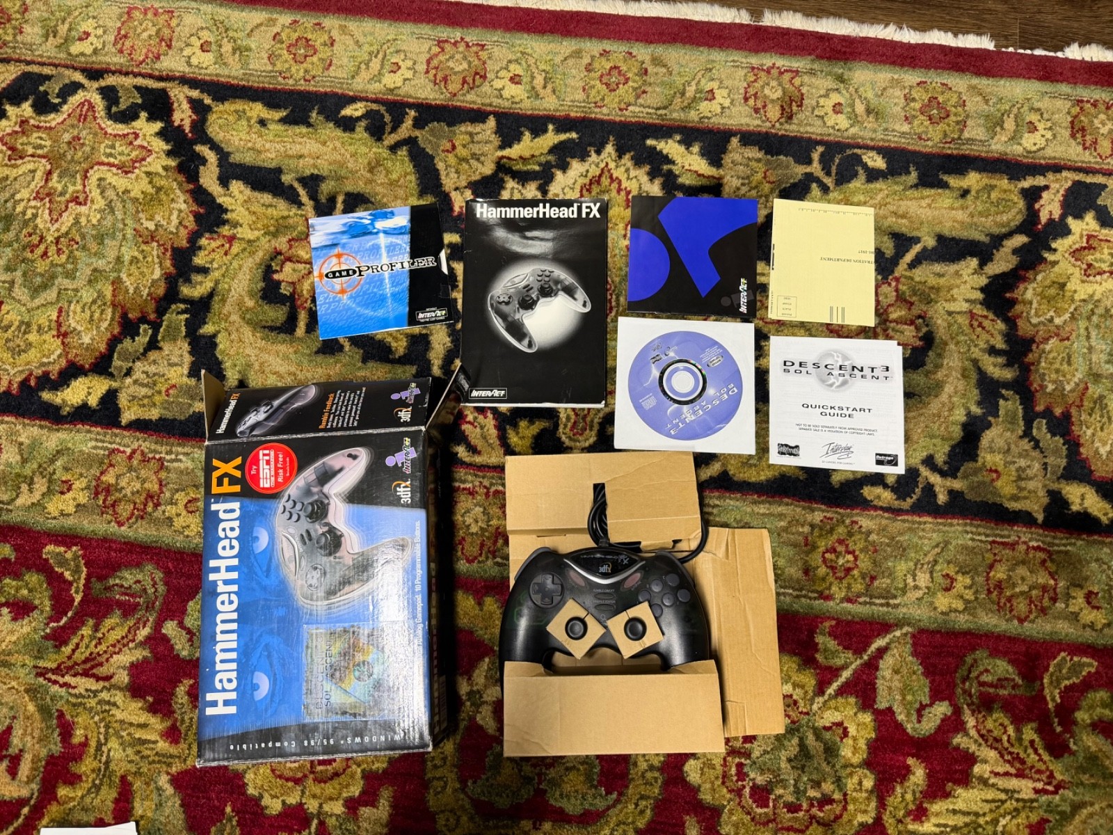 NIB 3dfx Interact Hammer Head Fx Retro Gamepad Gameport Controller W/ Descent 3