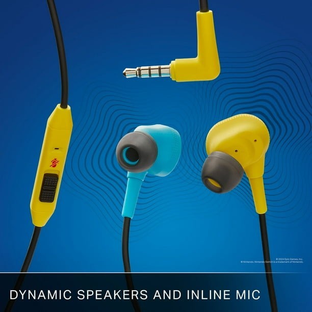 PowerA Fortnite Peely In-Ear Earbuds 3.5mm Wired Inline Mic Volume Control