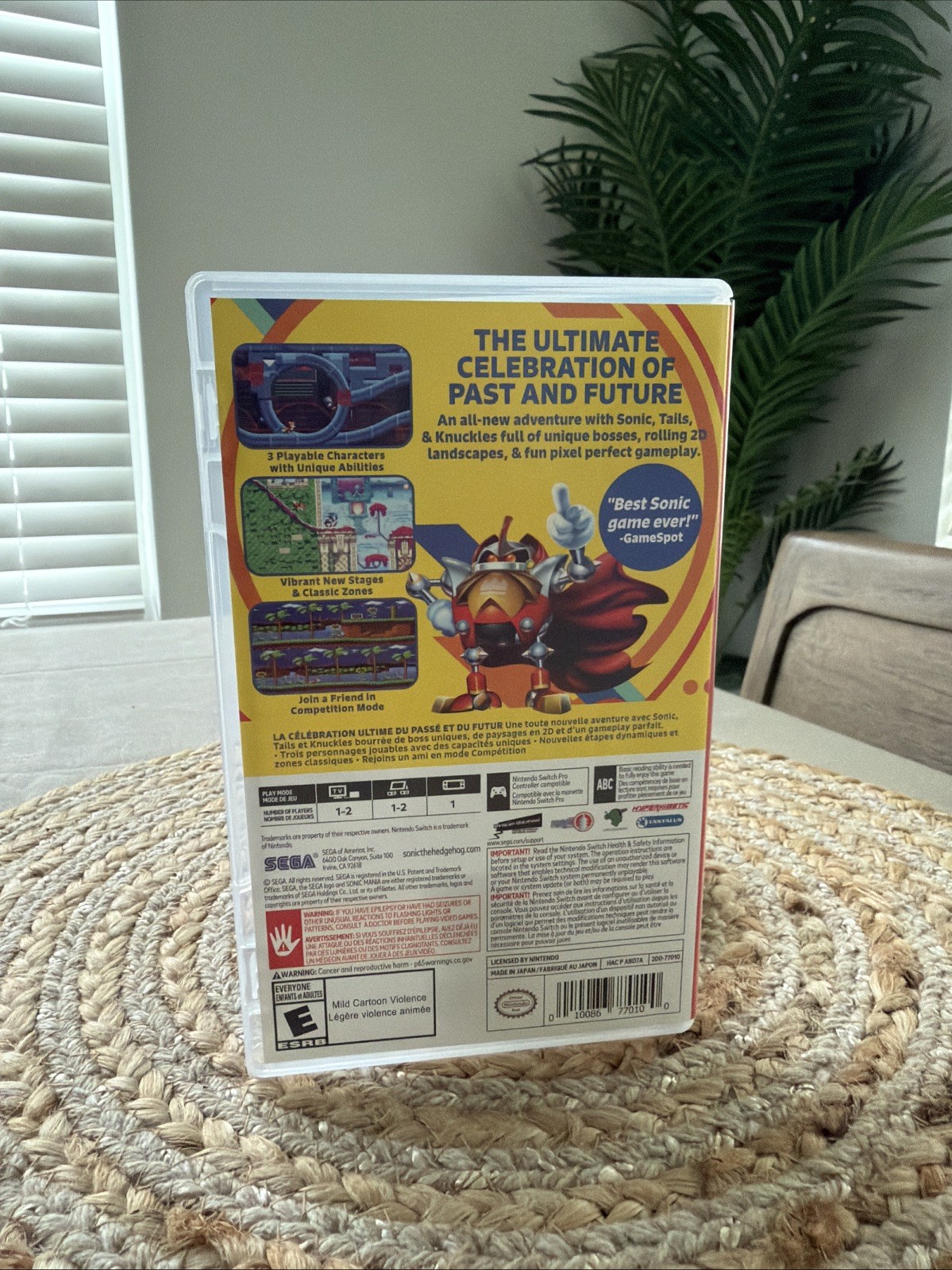 SEGA Sonic Mania Nintendo Switch Platformer Multiplayer E-Everyone SHIPS FREE!