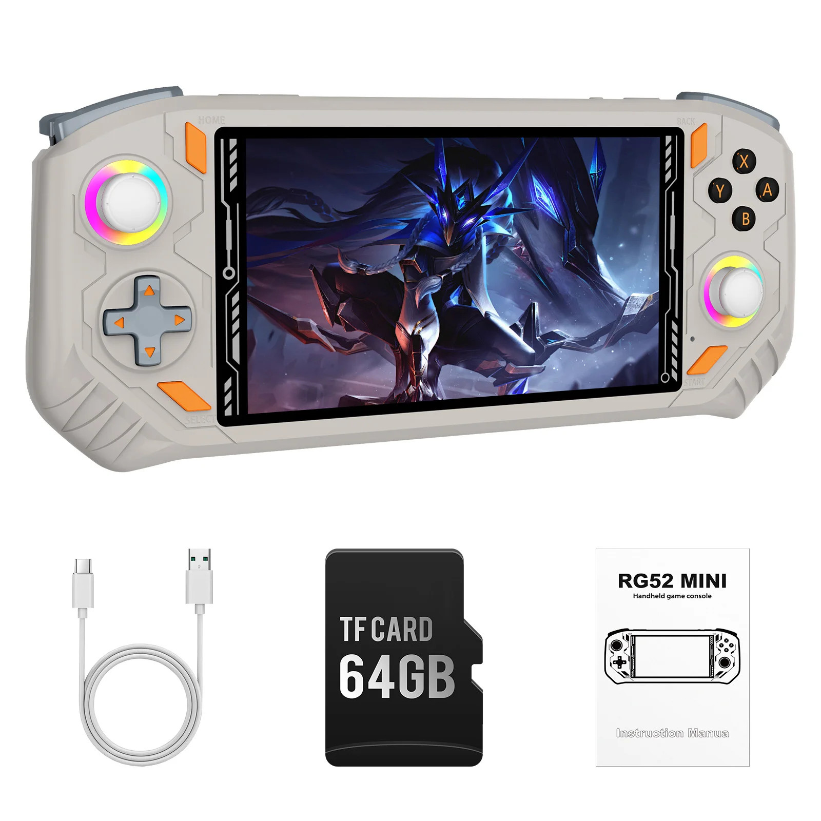 RG52 MINI Handheld Game Console 5.5″ IPS Screen 2.4 WIFI 22000+Games RK3562 Chip