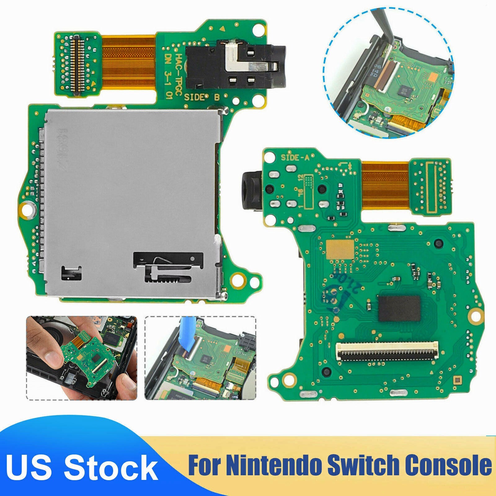 Headphone Jack Game Cartridge Card Reader Slot Replacement For Nintendo Switch