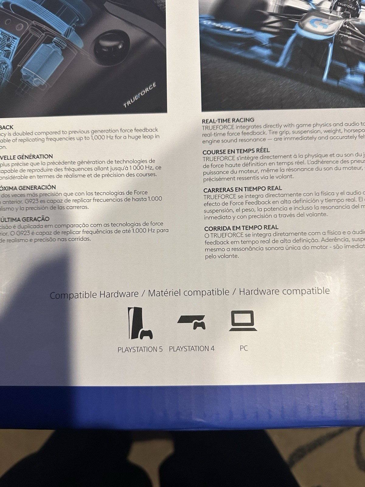 Logitech G923 Racing Wheel and Pedals for PS5 PS4 PC