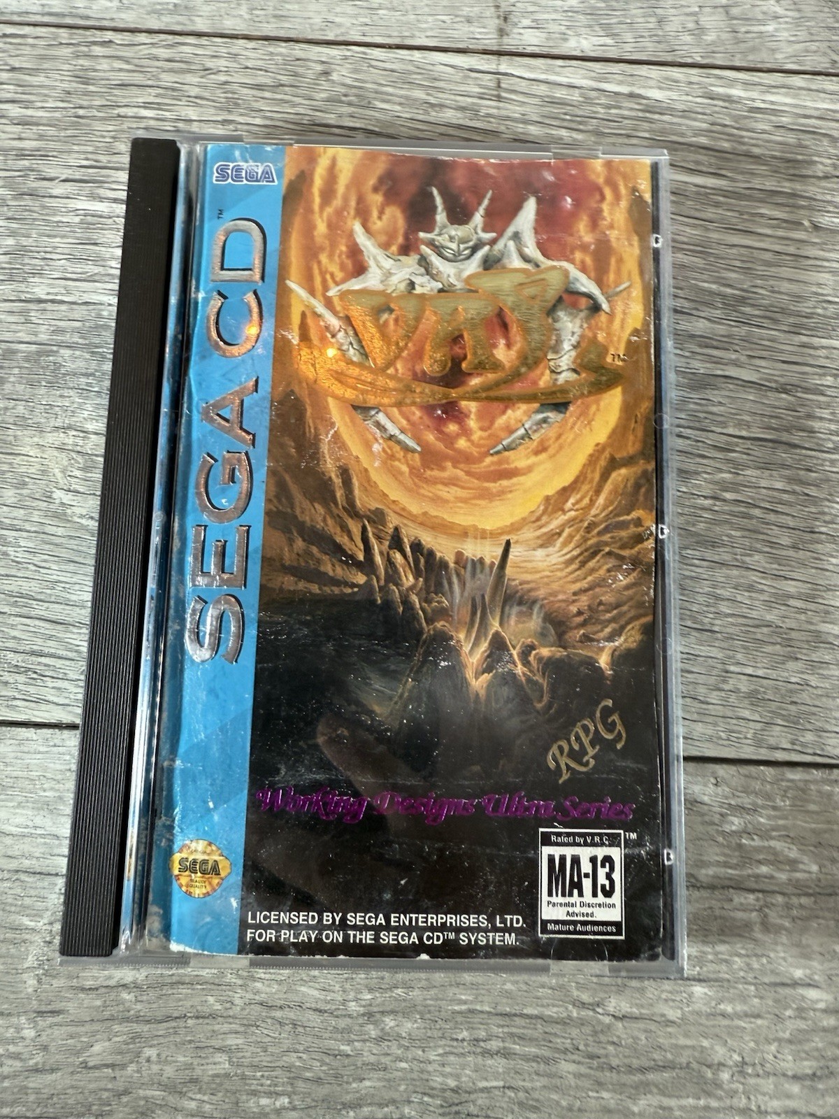 Vay | Sega CD, 1994 | Complete CIB w/ Manual, Reg Card (Water Damage)