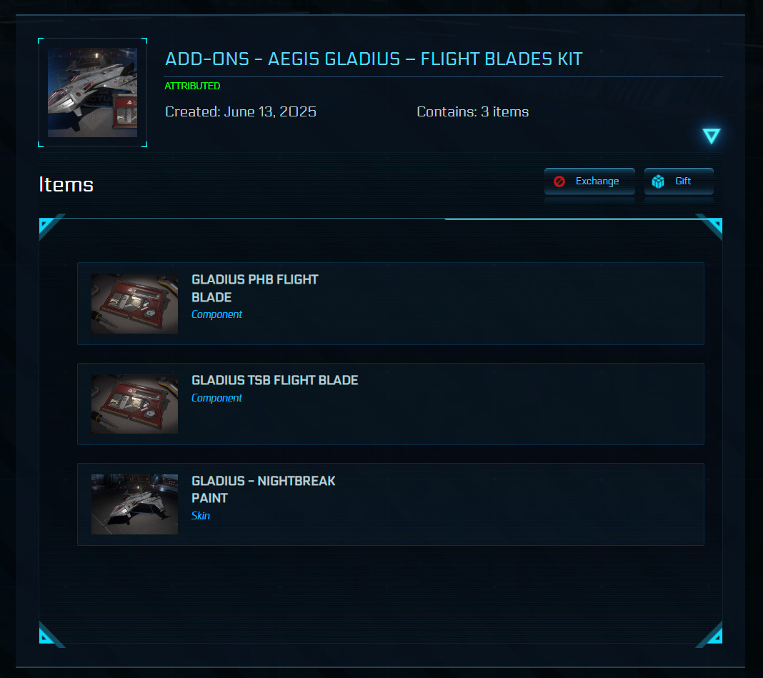 STAR CITIZEN – ADD-ONS – GLADIUS – FLIGHT BLADES KIT