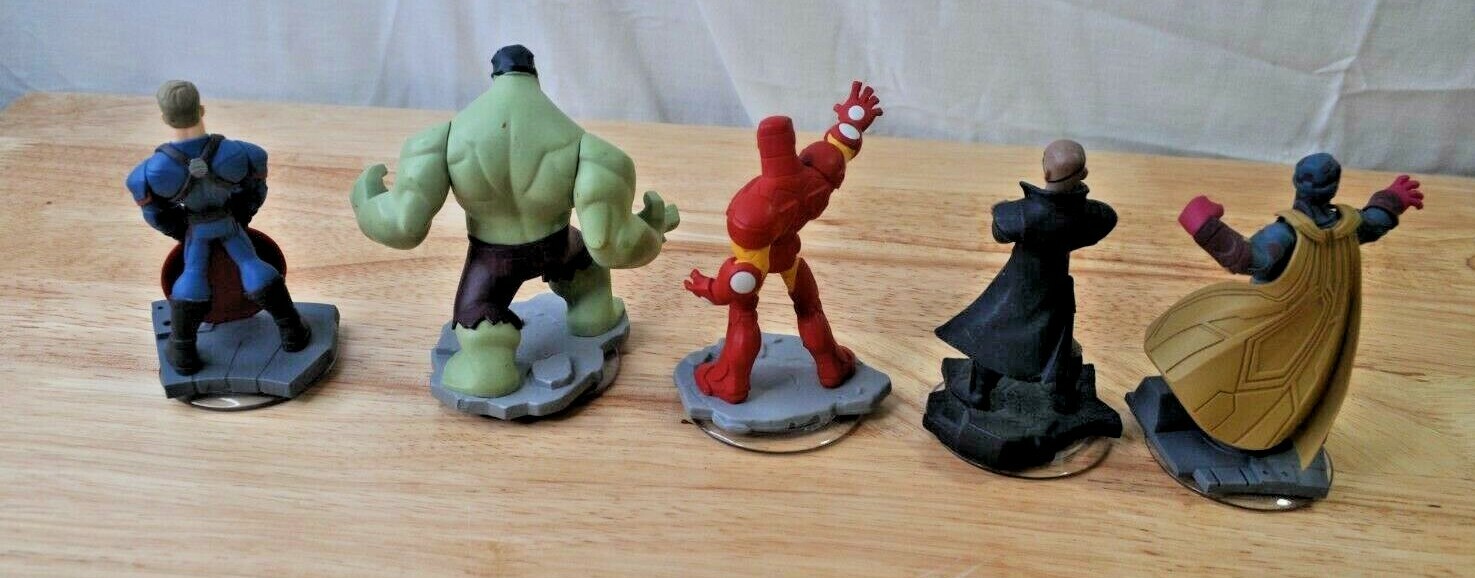 Disney Infinity Avengers Figure Lot-Iron Man-Captain America-Hulk-Vision-Fury