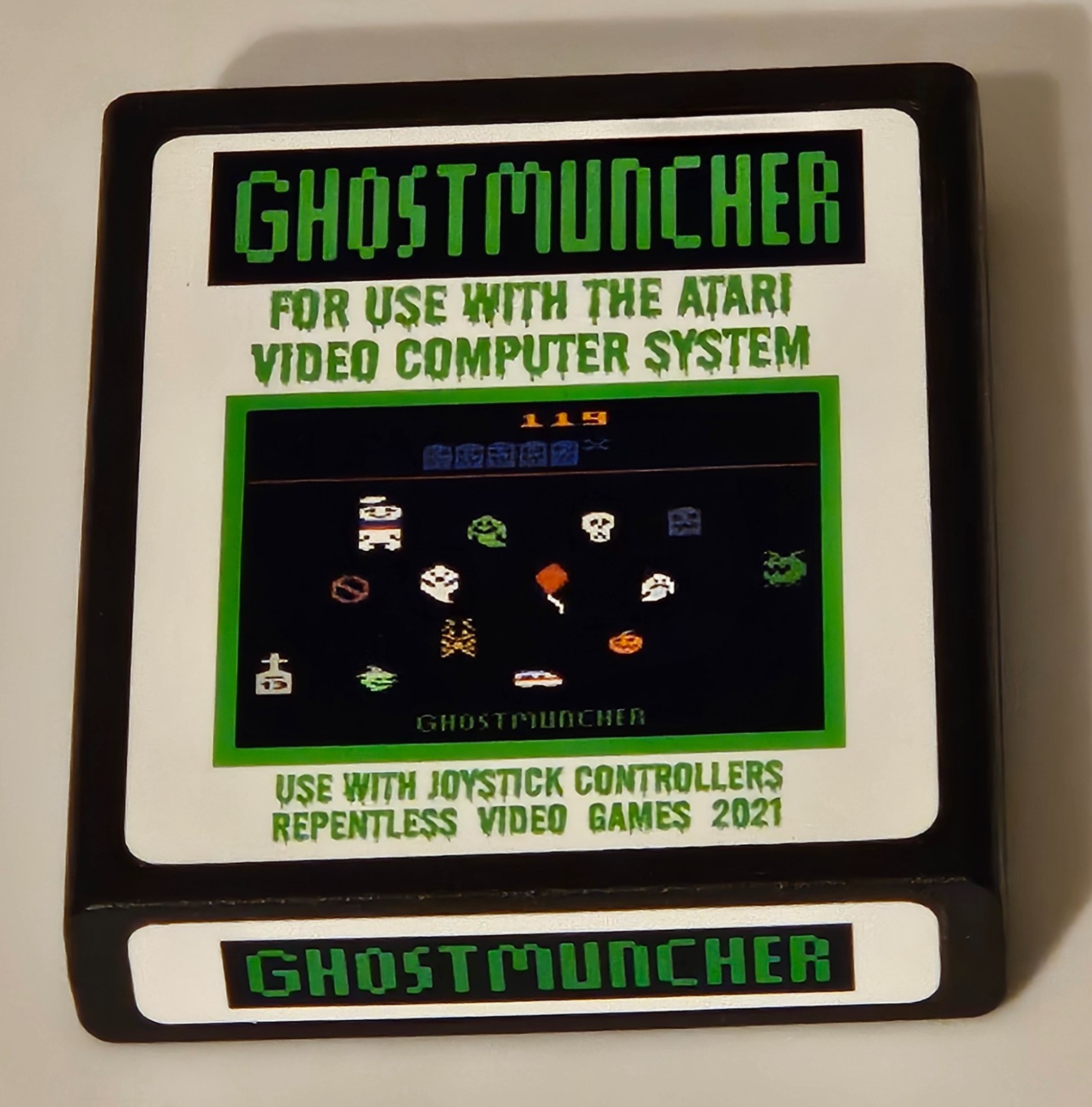 Rare NTSC Ghostmuncher ATARI 2600 VIDEO GAME Discontinued Ghost muncher