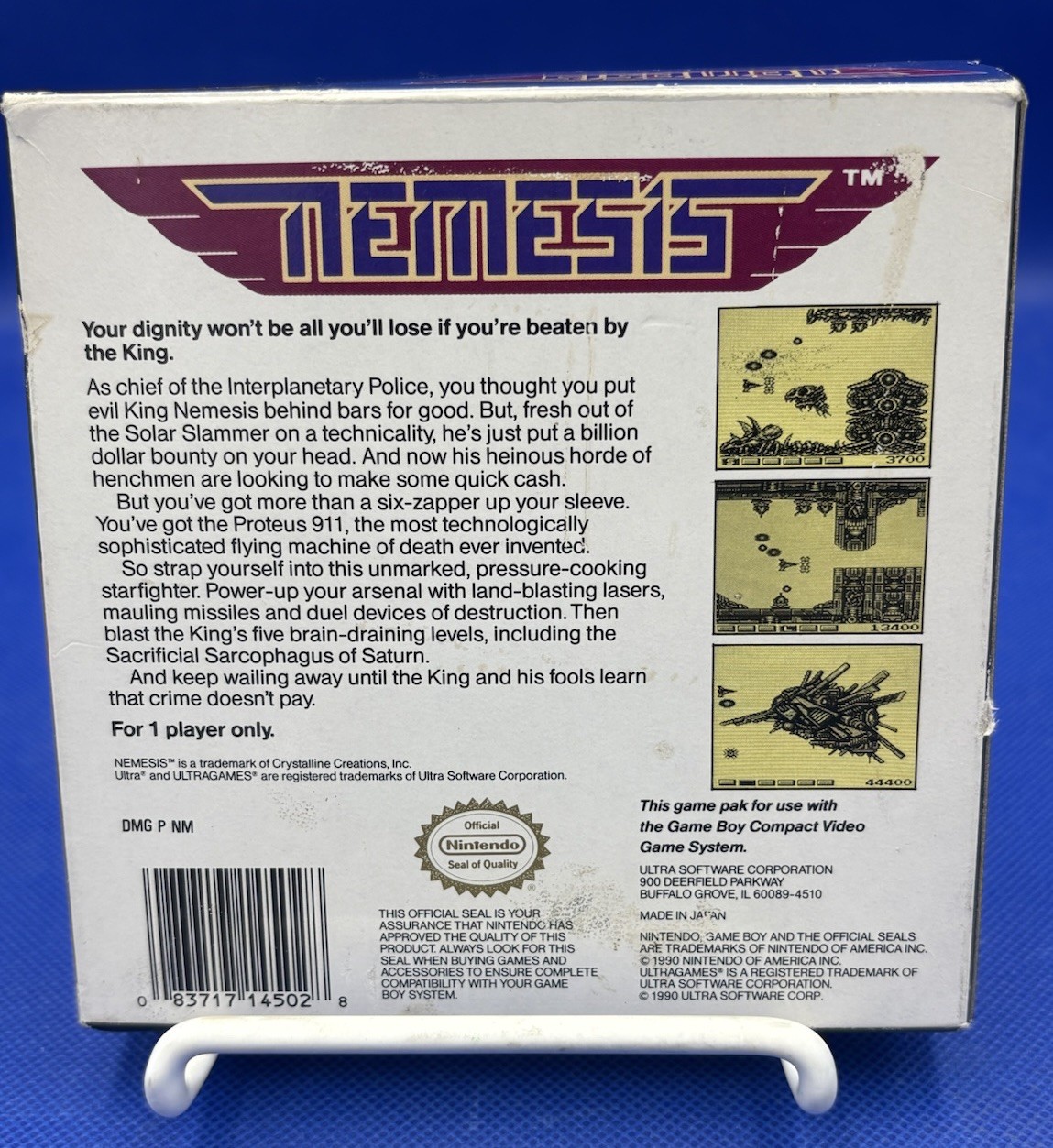 Nemesis (1990) Nintendo Game Boy CIB Made in Japan by Ultra Games