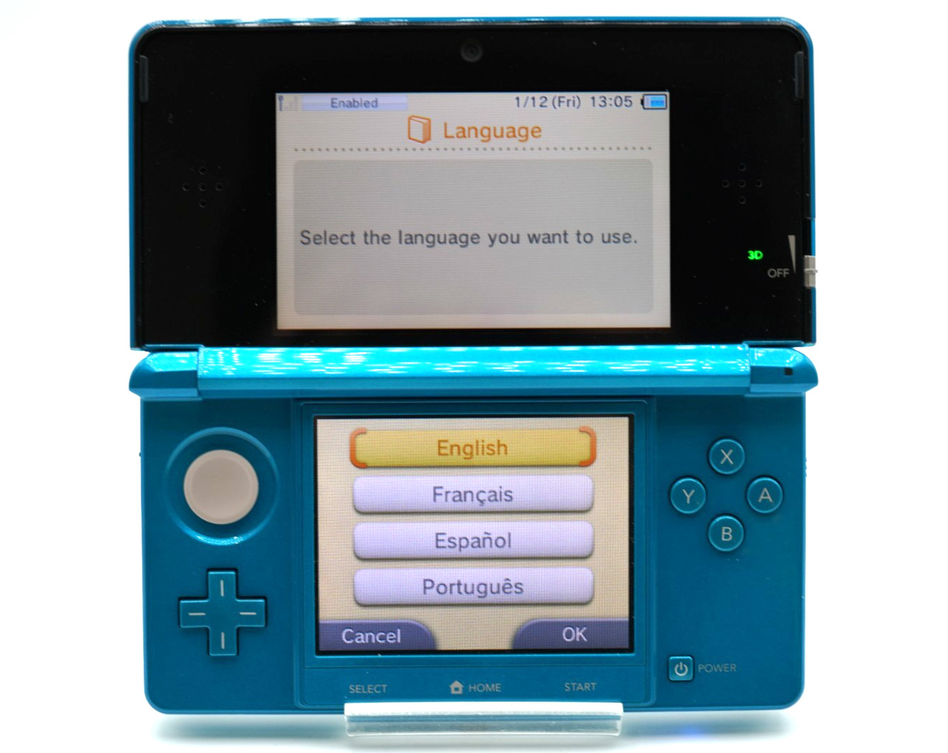 [REGION FREE] Nintendo 3DS Aqua Blue Console [RANK A] US DUTY PAID #003
