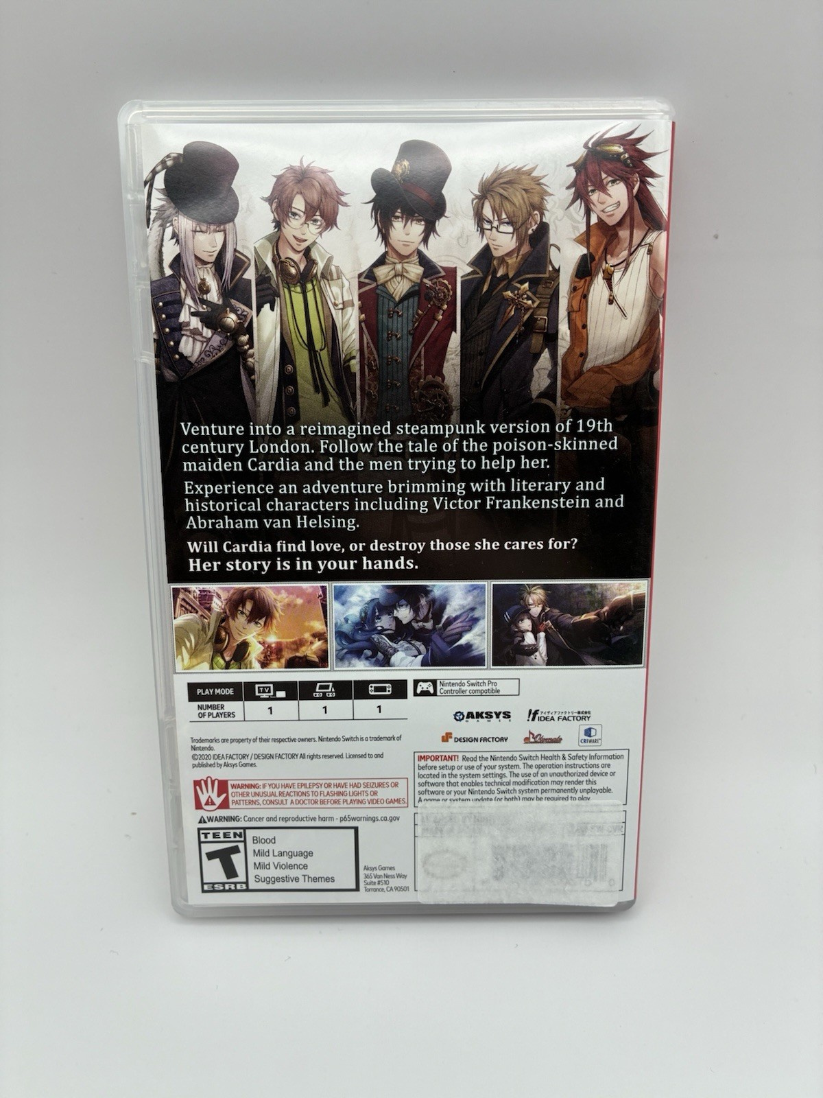 NINTENDO SWITCH Code: Realize~Guardian of Rebirth~Rated TEENAKSYS Games